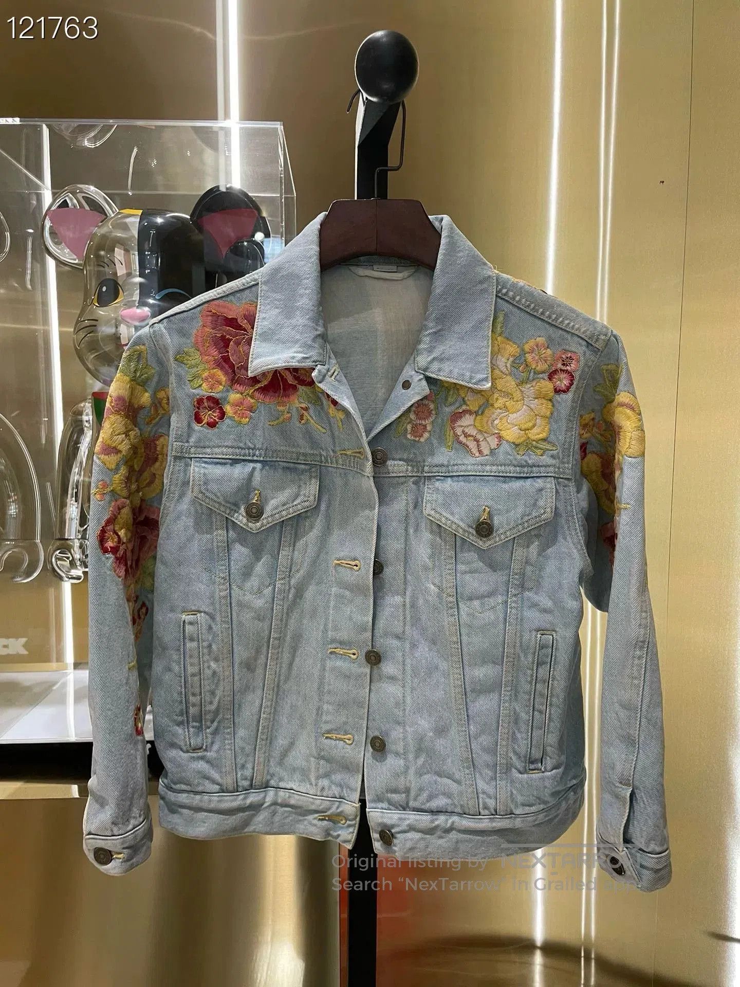 Gucci Gucci Denim Jacket w/ Embroidered Flowers & Logo. Size S / US 4 / IT 40 - 1 Thumbnail