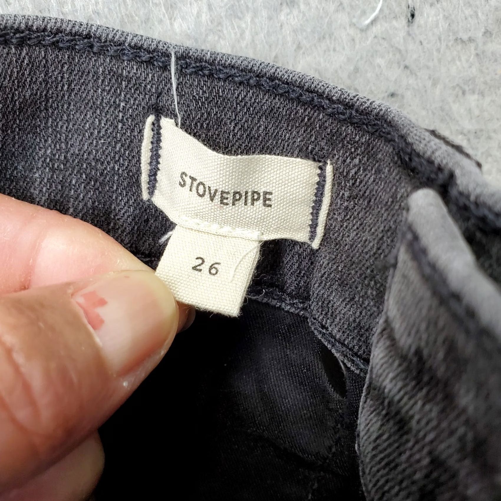 Madewell Madewell Stovepipe Jeans Womens 26 Black Denim Straight Leg Regular Fit 5-Pocket Design Size 26" / US 2 / IT 38 - 7 Thumbnail