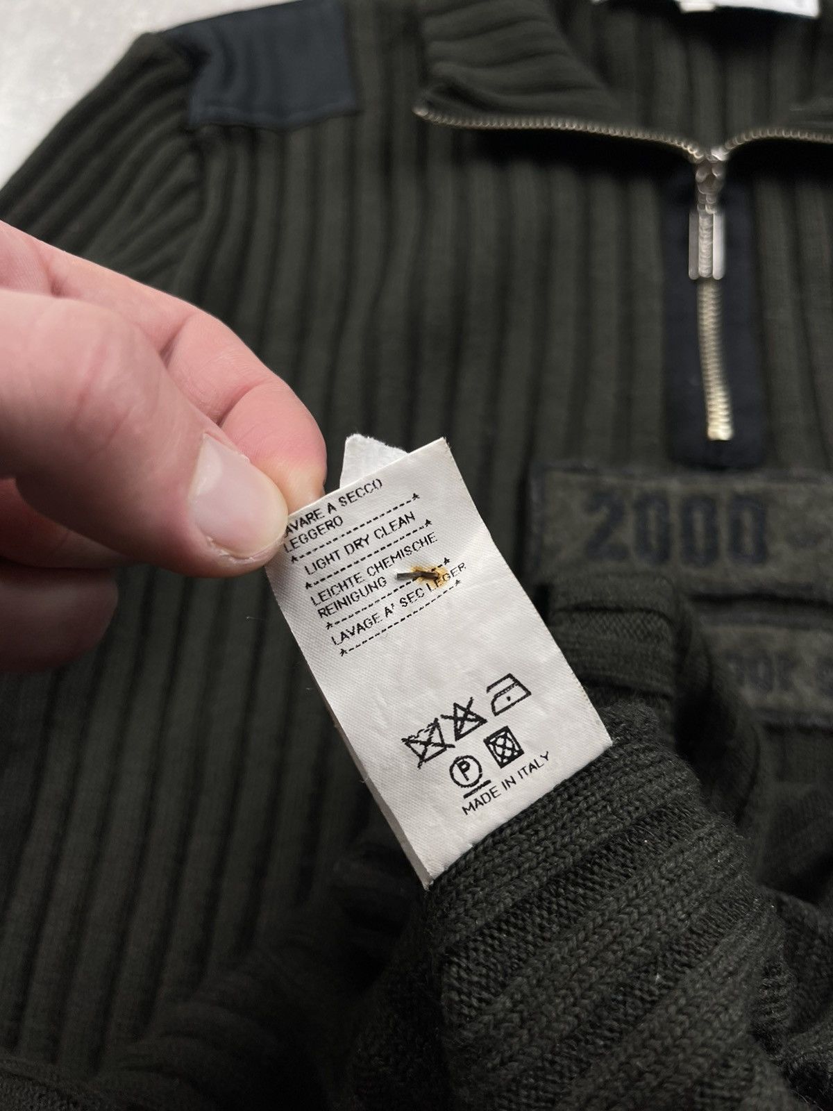 Jean Charles De Castelbajac × Vintage J.C. De Castelbajac Khaki Zip Avant Garde Military Sweater Size US S / EU 44-46 / 1 - 11 Thumbnail