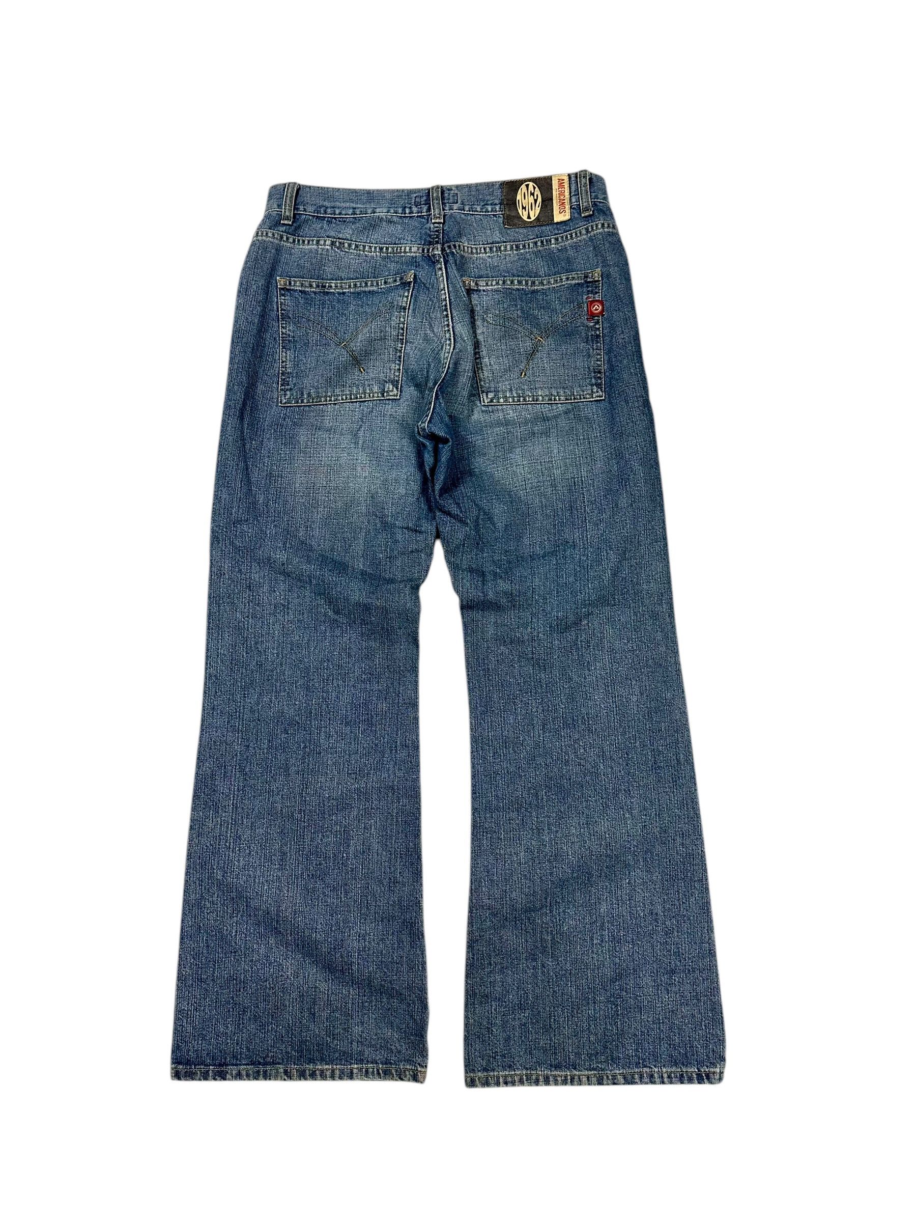 Japanese Brand × Vintage Vintage y2k Baggy Flare Denim Pants Jeans Bootcut Mudwash Size US 31 - 7 Thumbnail