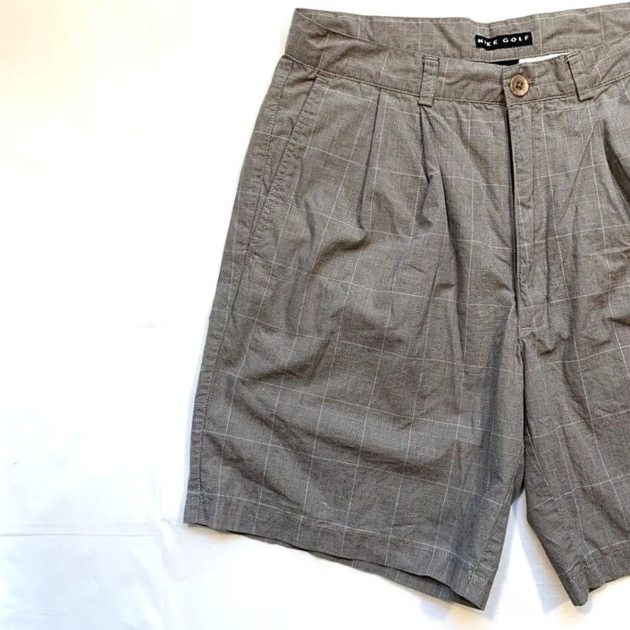 Nike Nike Golf Chino Shorts Men 32 Pleated Plaid 100% Cotton Gray NEW Size US 32 / EU 48 - 4 Thumbnail