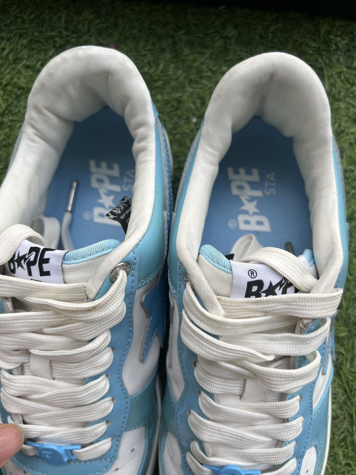 Bape Bape sta Low Leather UNC Blue Size US 9.5 / EU 42-43 - 5 Thumbnail