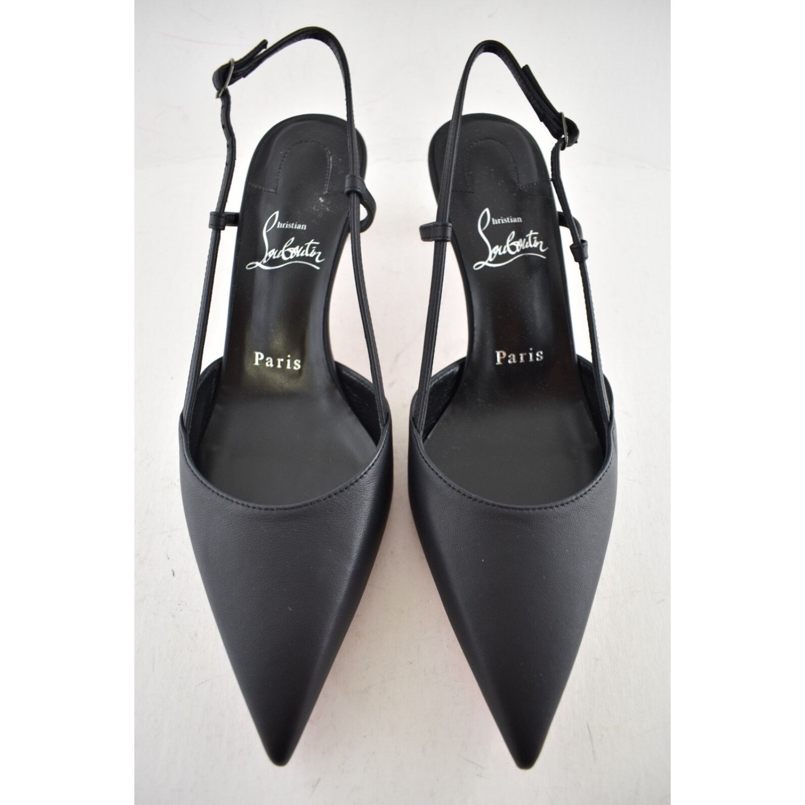 Christian Louboutin Christian Louboutin Condoroline 55 Black Leather Slingback Size US 8.5 / IT 38.5 - 6 Thumbnail