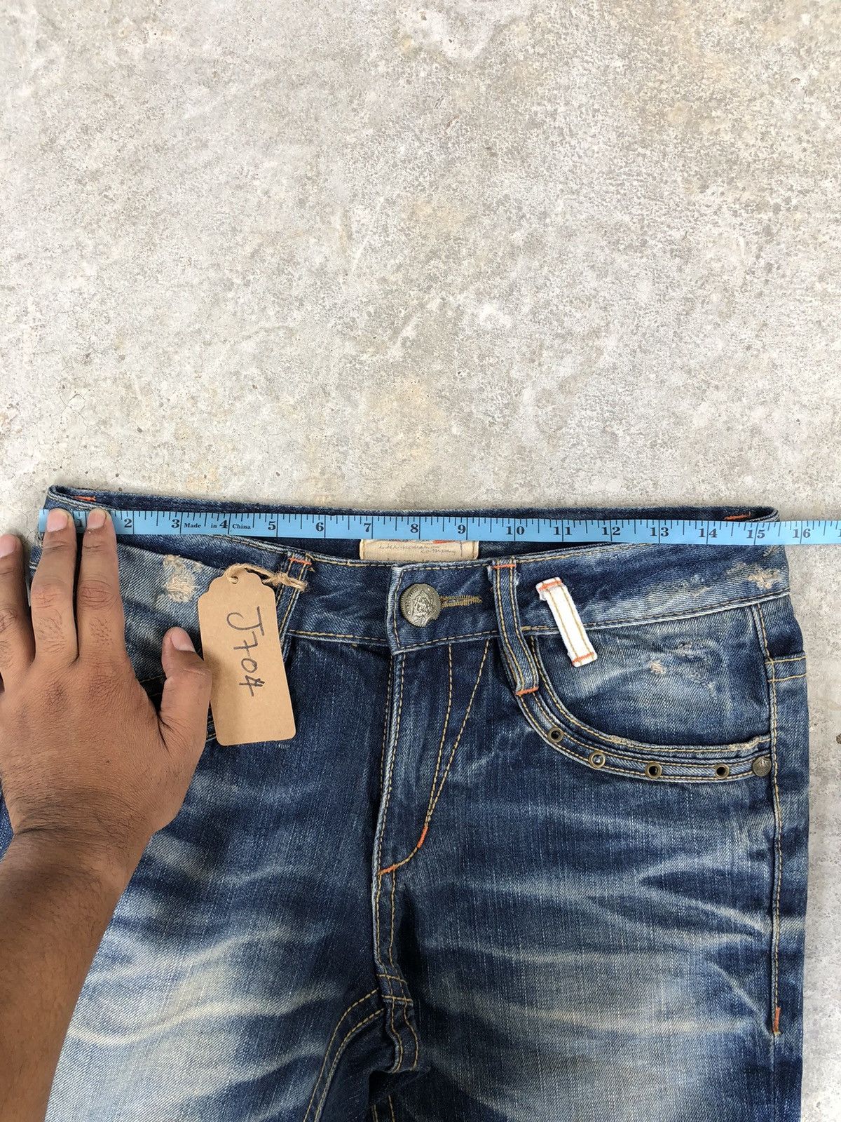 Japanese Brand Yoshitomo Nara Lolita Distressed Jeans Punk Style Blue Size US 31 - 16 Thumbnail