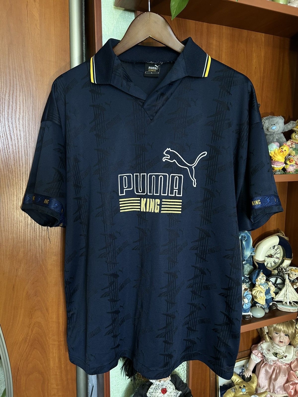 Puma Vintage Puma King Blokecore Navy Soccer Football Jersey tee Size US L / EU 52-54 / 3 - 2 Thumbnail