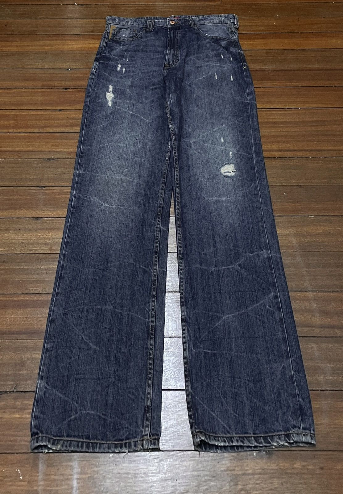 Sean John Rare Design Vintage Brand Sean John Baggy Ripped Jeans 2000s Size US 38 / EU 54 - 1 Thumbnail