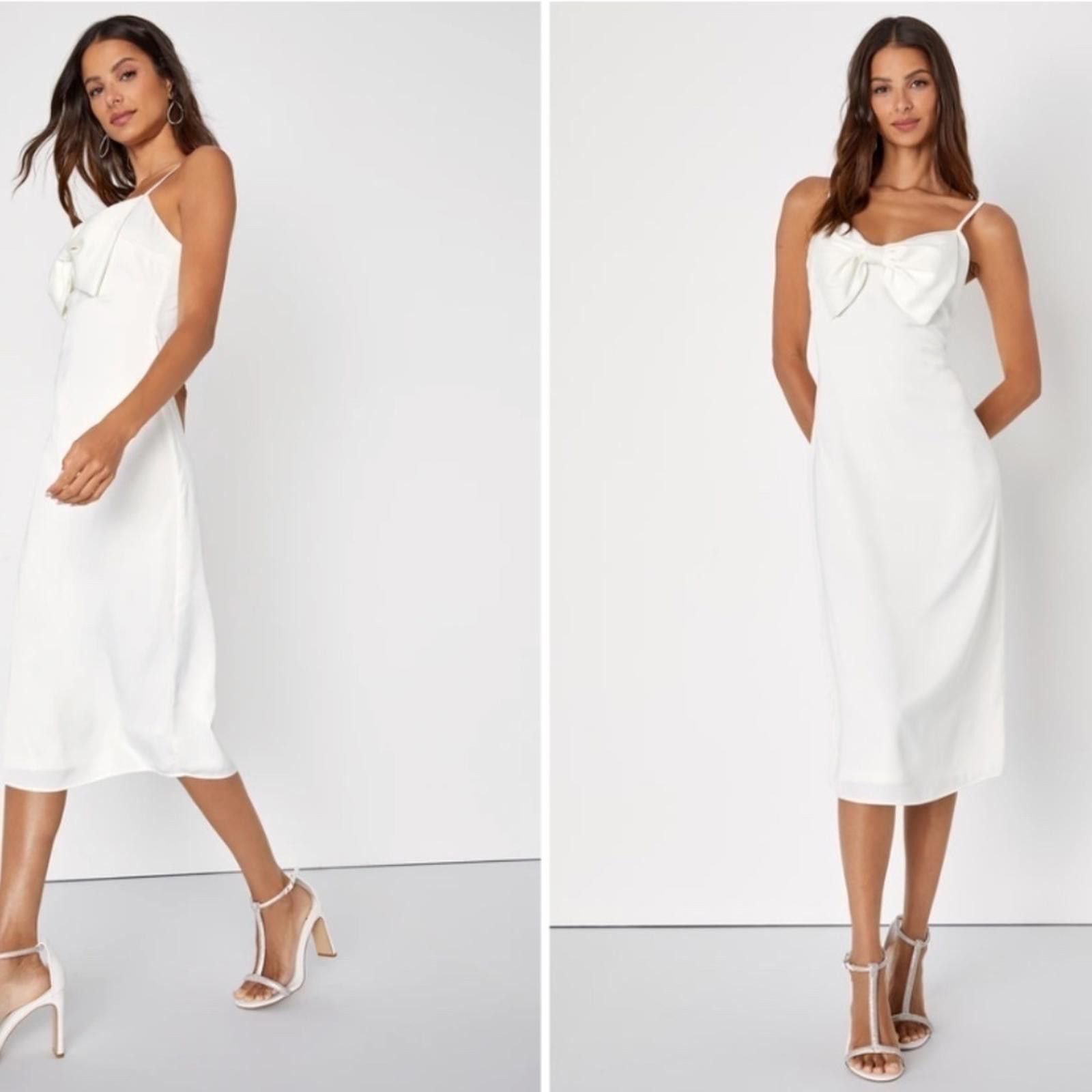 Lulus LULUS Bridal Bachelorette Engagement Shower Sexy Satin Midi Size L / US 10 / IT 46 - 1 Thumbnail