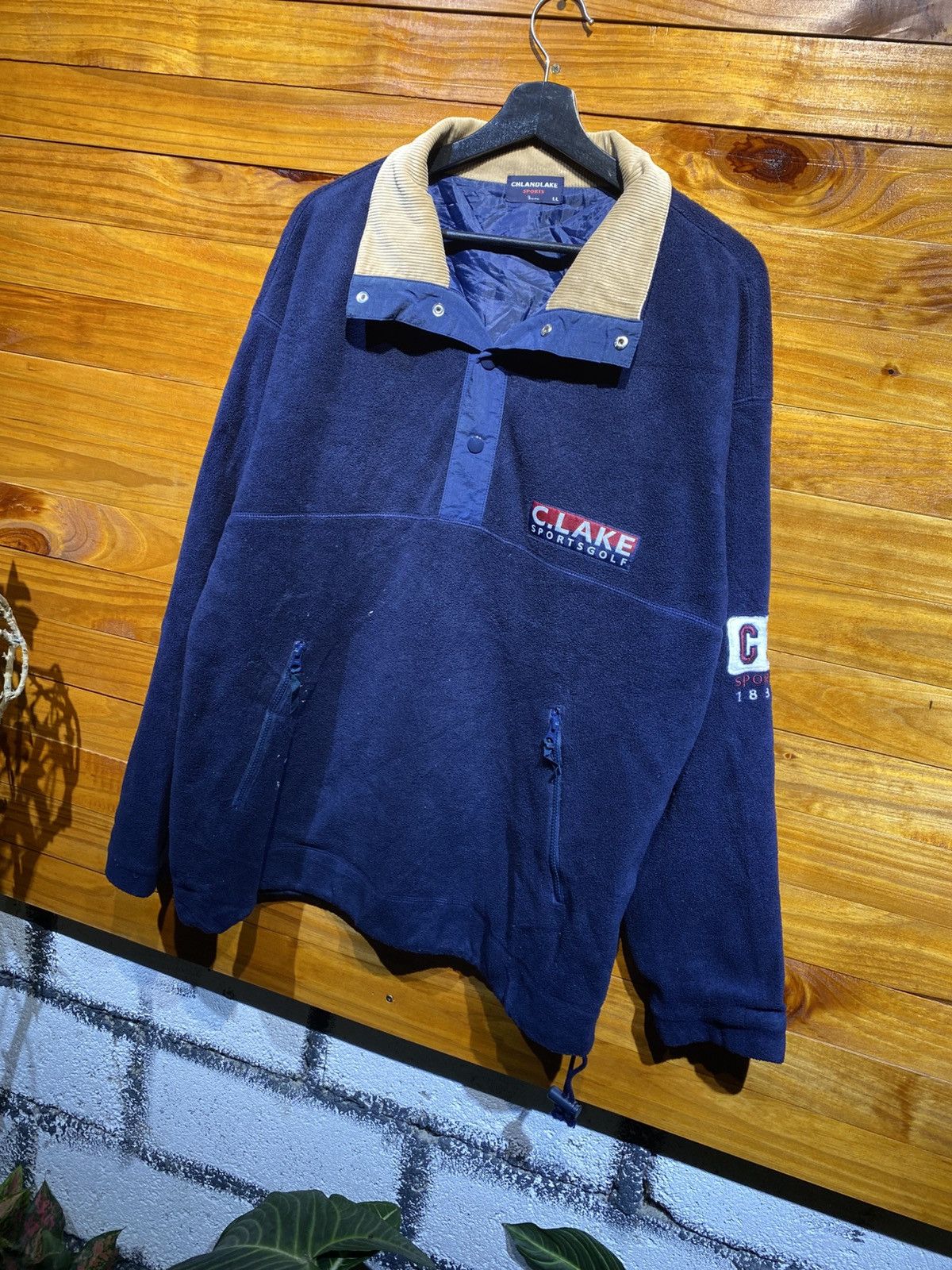 Vintage Vintage CHLANDLAKE Sports Fleece Pullover Navy Blue – 90s Size US XL / EU 56 / 4 - 4 Thumbnail