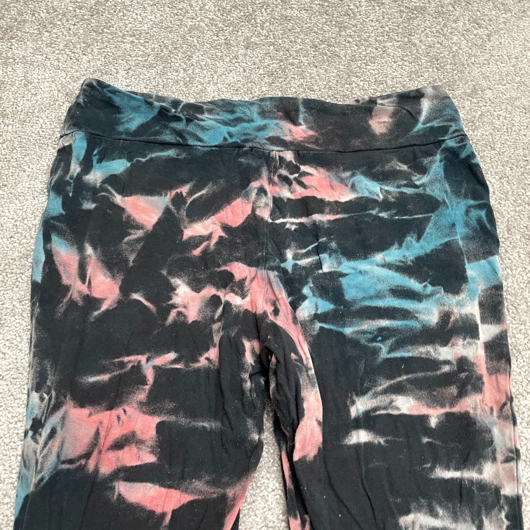 Fashion Nova Fashion Nova Leggings Womens M Multi Tie Dye Ankle Casual Breathable Stretch Cotton Spandex 30x26 Size 32" / US 10 / IT 46 - 3 Thumbnail