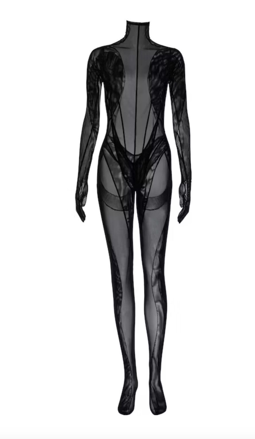 【関税込み】Mugler ベージュ Spiral ボディスーツ Mugler - Sheer Spiral Leggings | HBX - Globally Curated
