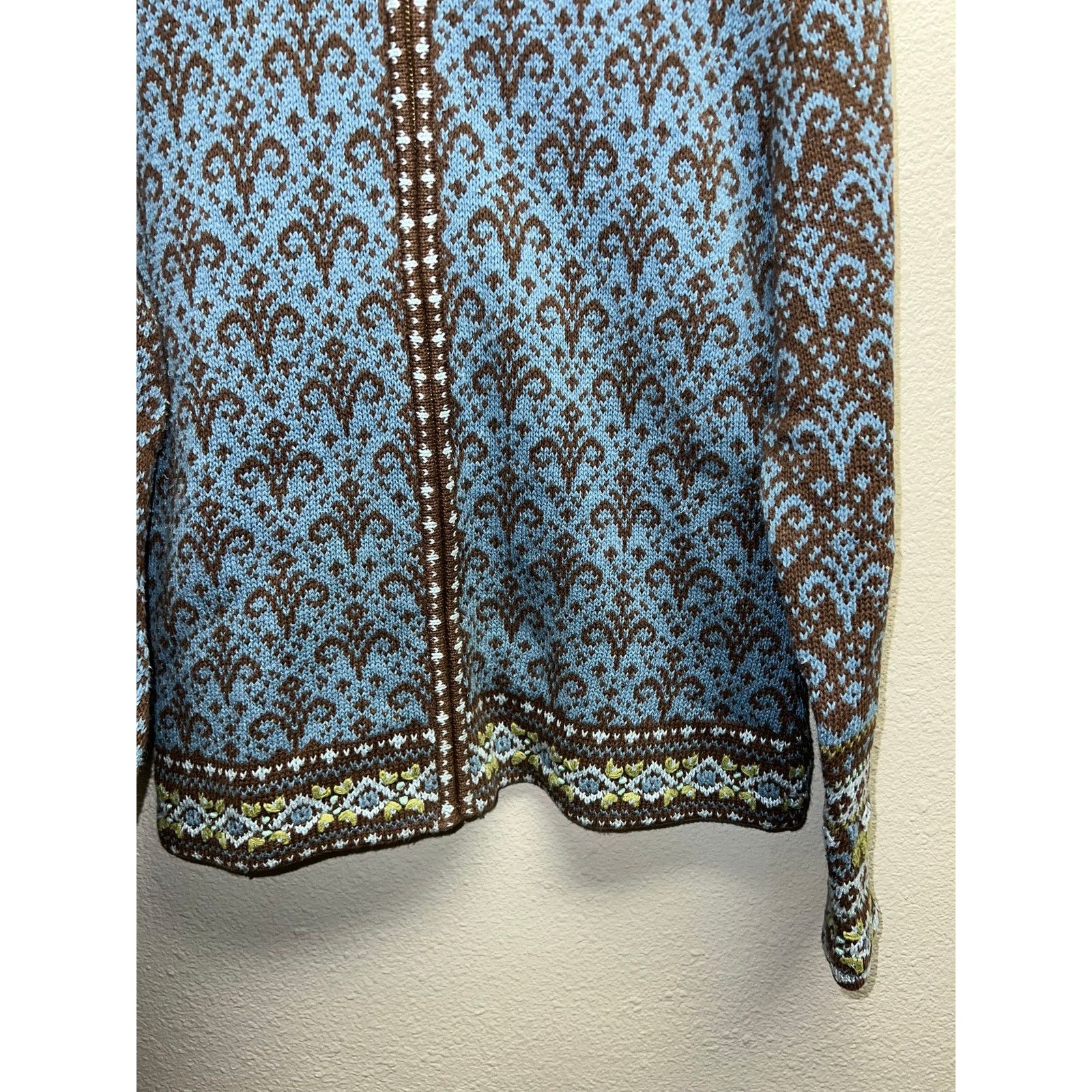Vintage Womens Nomadic Traders Cardigan Sweater Zip Up Blue Medium Size M / US 6-8 / IT 42-44 - 5 Thumbnail