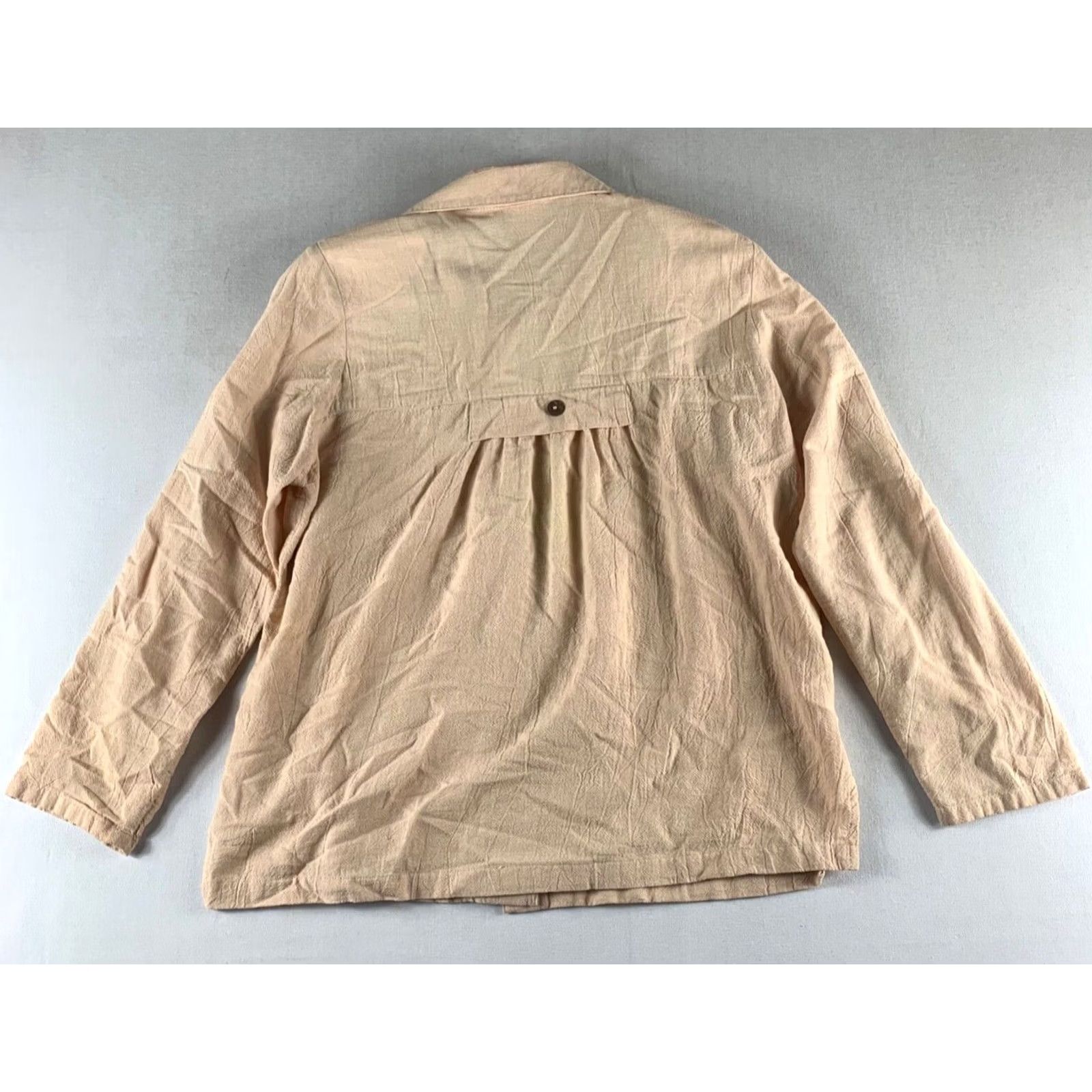 Vintage VINTAGE PRODUCE COMPANY Button Up Shirt Womens Regular Small Beige Shoulder Pads Grandma Core Size M / US 6-8 / IT 42-44 - 4 Thumbnail
