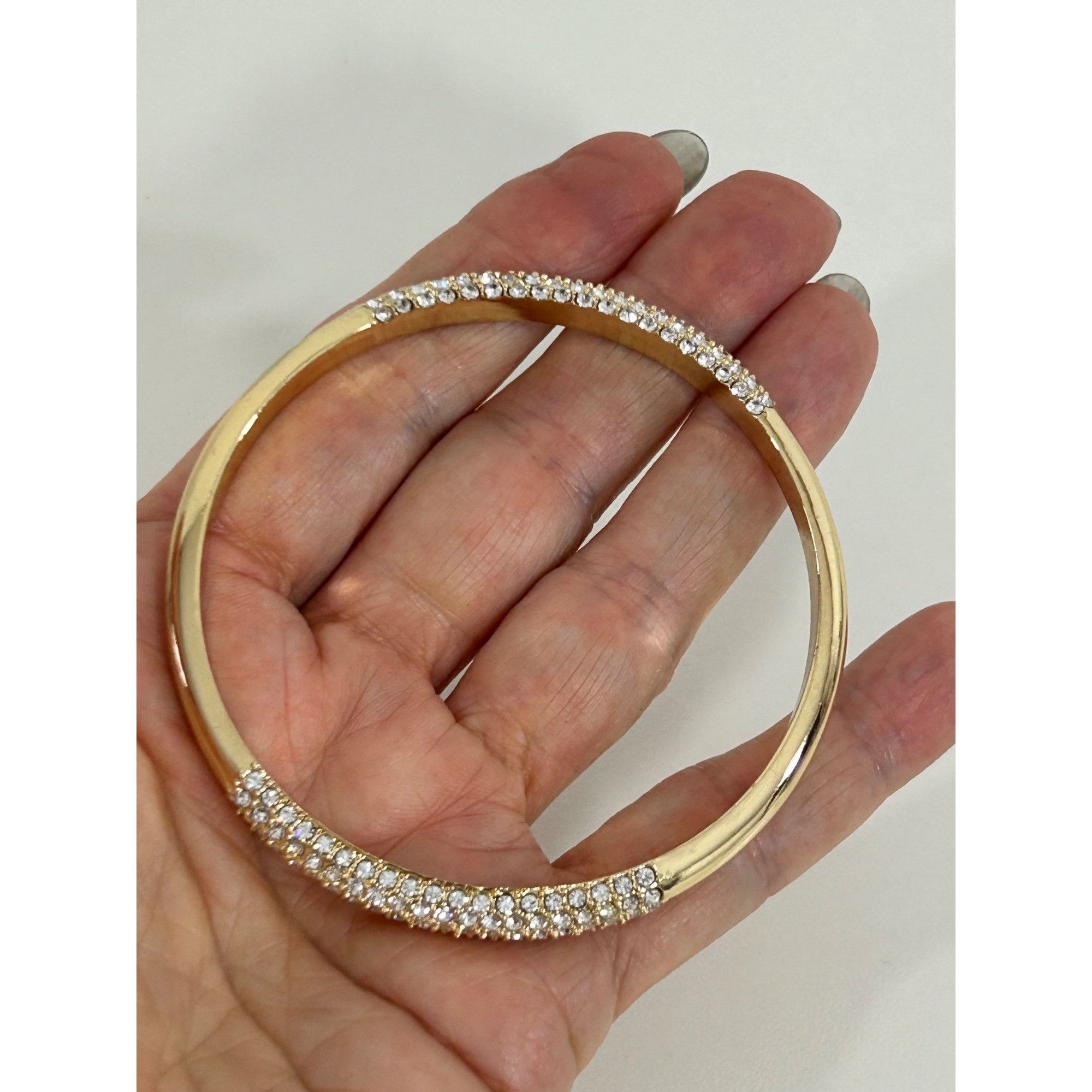 Other Women’s Fashion Bracelet Shiny Yellow Gold Tone Pave Faux Di Size ONE SIZE - 18 Thumbnail