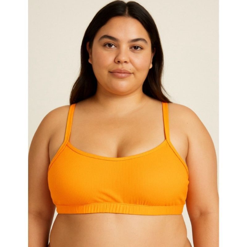 Other Wild Fable Orange Ribbed Bikini Top Strappy Back Swim 2X Size ONE SIZE - 1 Thumbnail