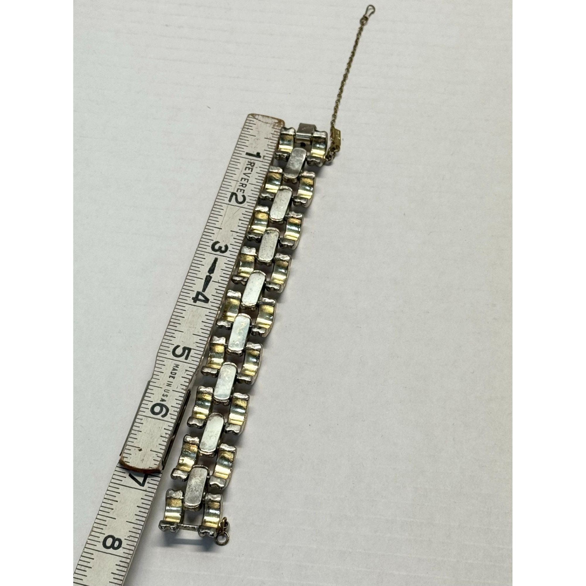 Monet Vintage Monet Jewelry Wide Two Tone Bracelet Size ONE SIZE - 8 Thumbnail