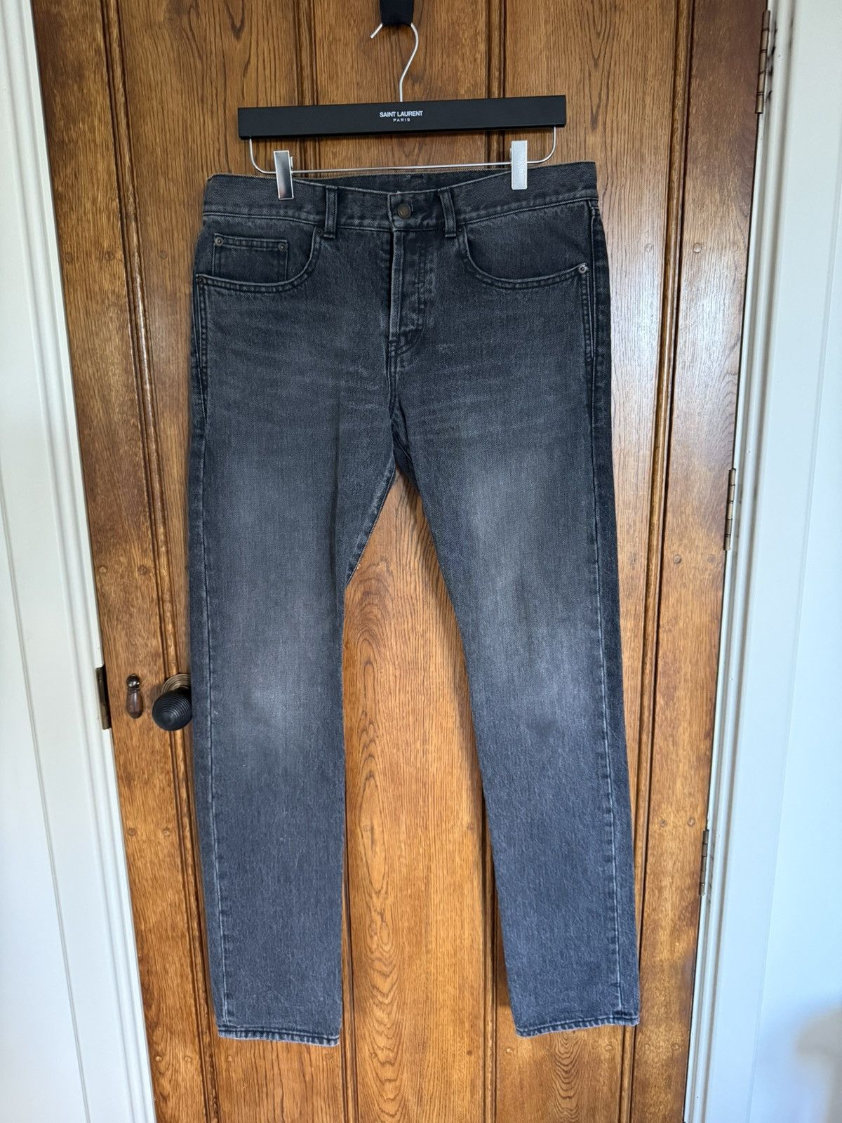 Saint Laurent Paris FW18 Saint Laurent dark grey black denim jeans distressed 32 Size US 32 / EU 48 - 2 Thumbnail