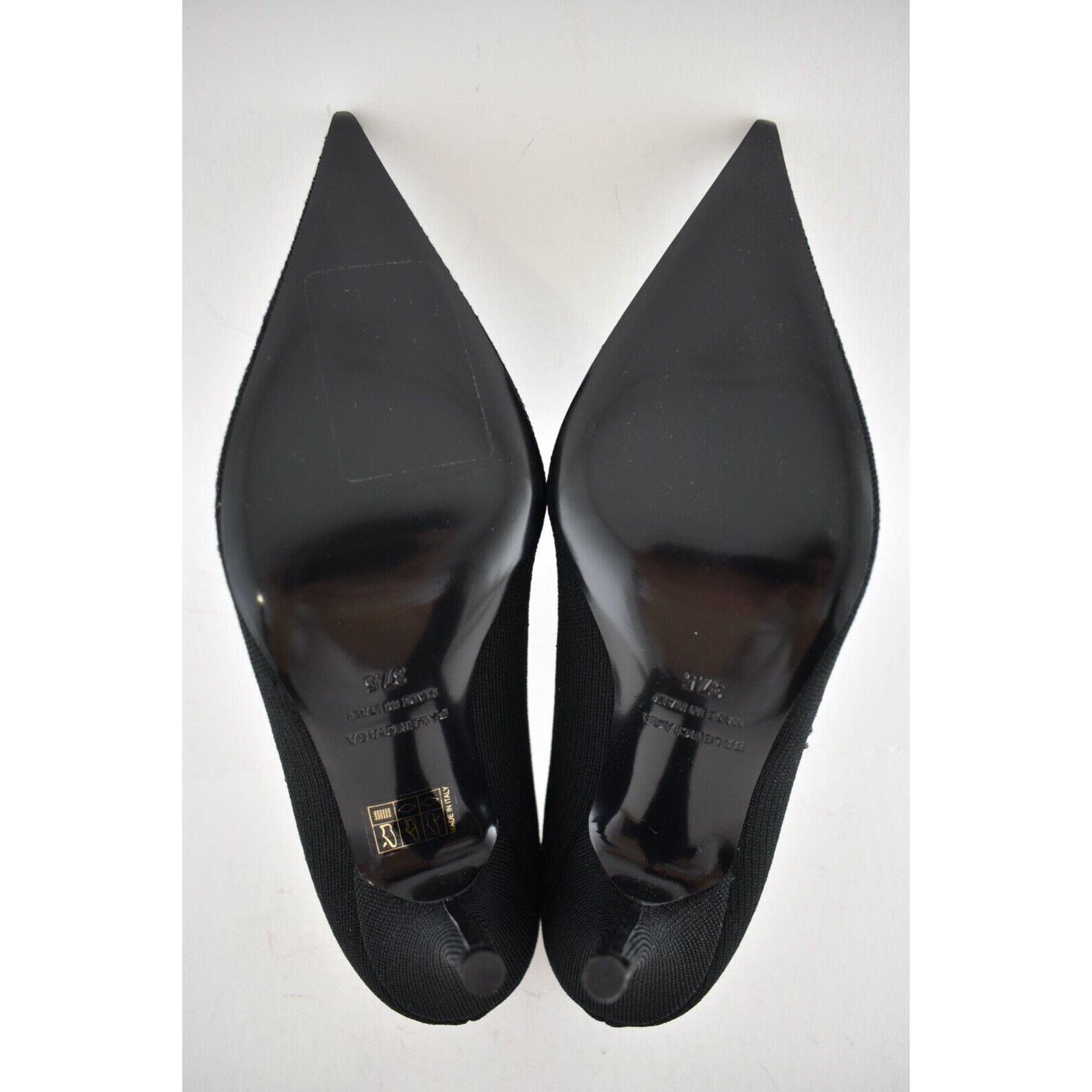 Balenciaga Balenciaga Knife Recycled Knit Black White Logo Pointed Heel Size US 7.5 / IT 37.5 - 12 Thumbnail