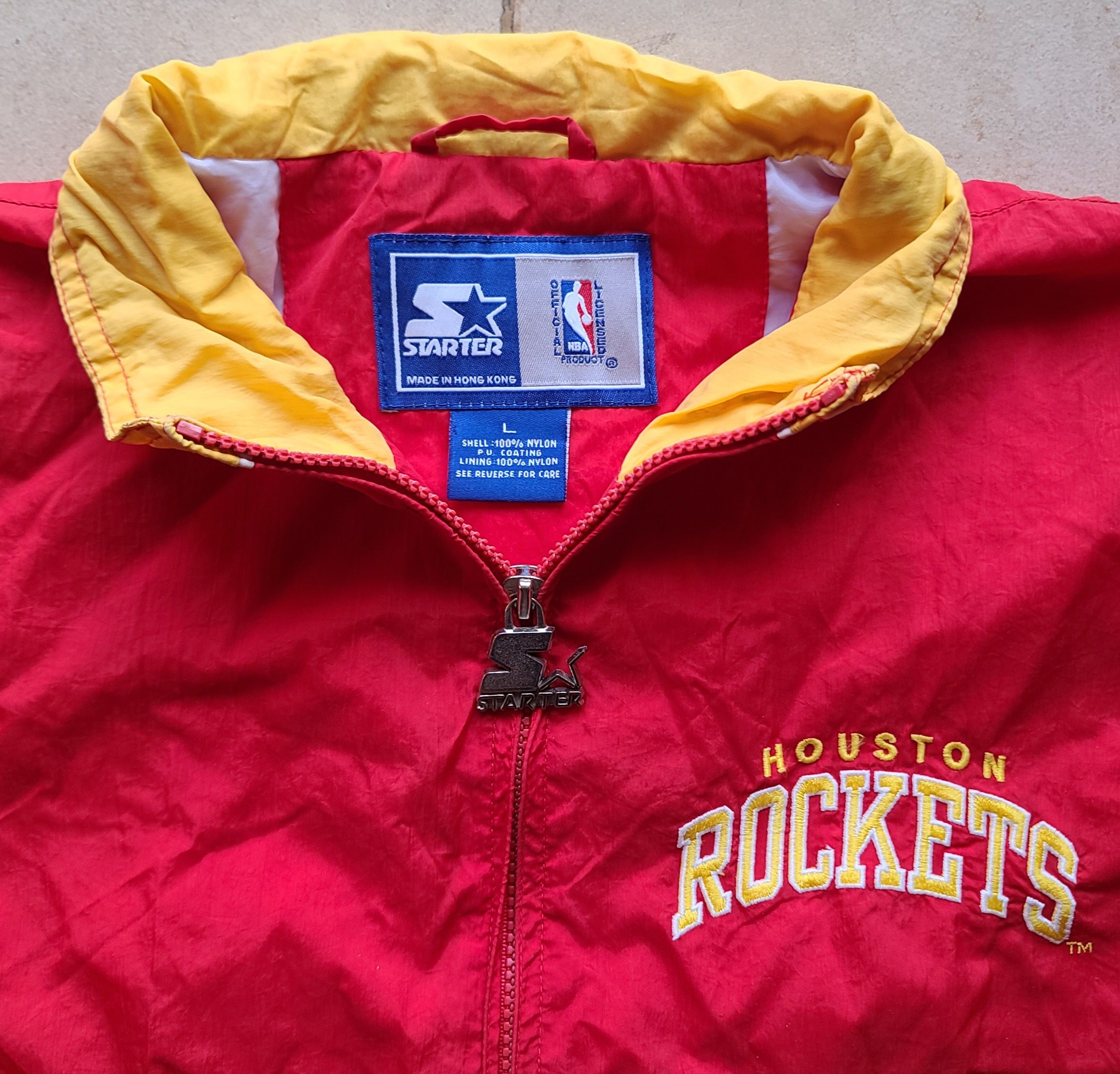 Starter Houston Rockets 90s STARTER windbreaker jacket L blk NBA vtg Size US L / EU 52-54 / 3 - 3 Thumbnail