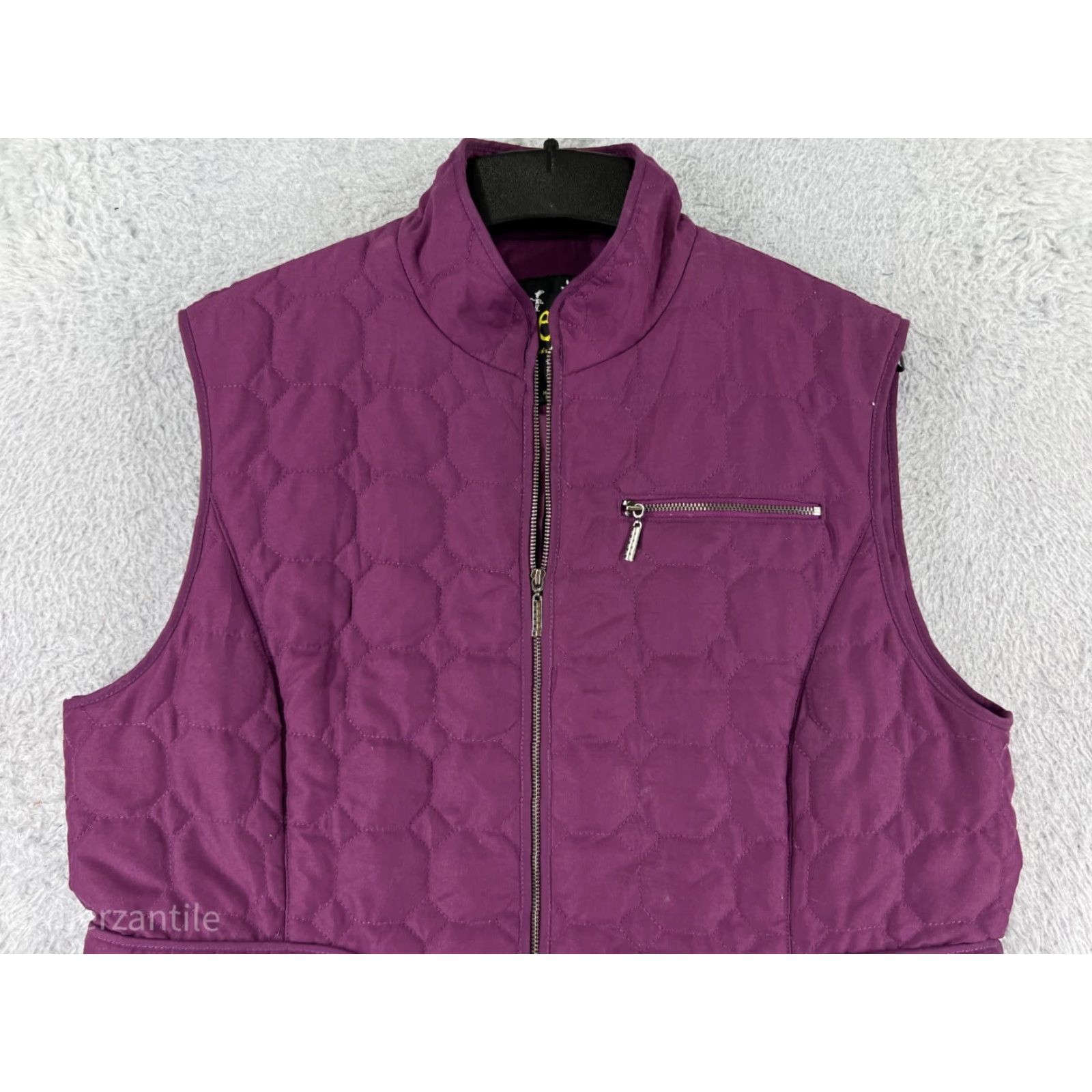 Vintage Aeros Vest Womens Medium Purple Quilted Full Zip Pockets Polyester Insulated Jacket Vest Size M / US 6-8 / IT 42-44 - 5 Thumbnail