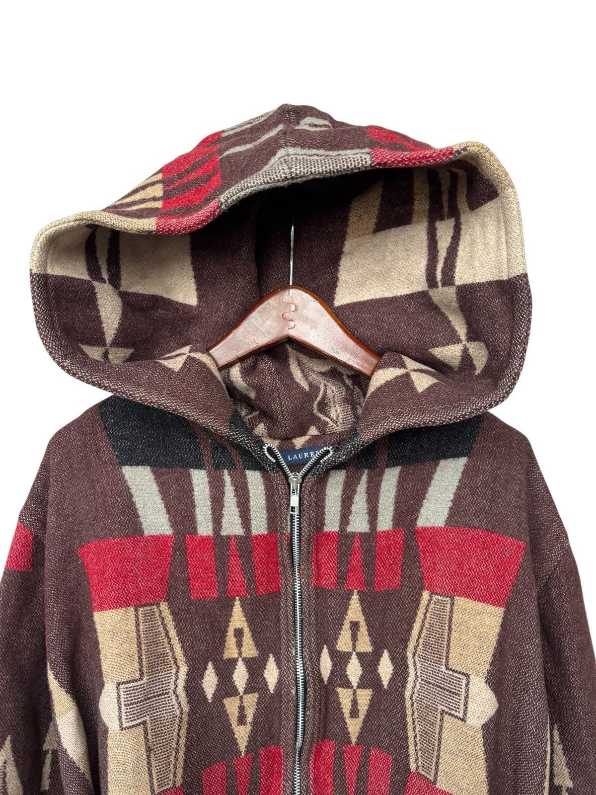 Ralph Lauren Vintage Ralph Lauren Aztec Wool Hooded Jacket Size US L / EU 52-54 / 3 - 6 Thumbnail