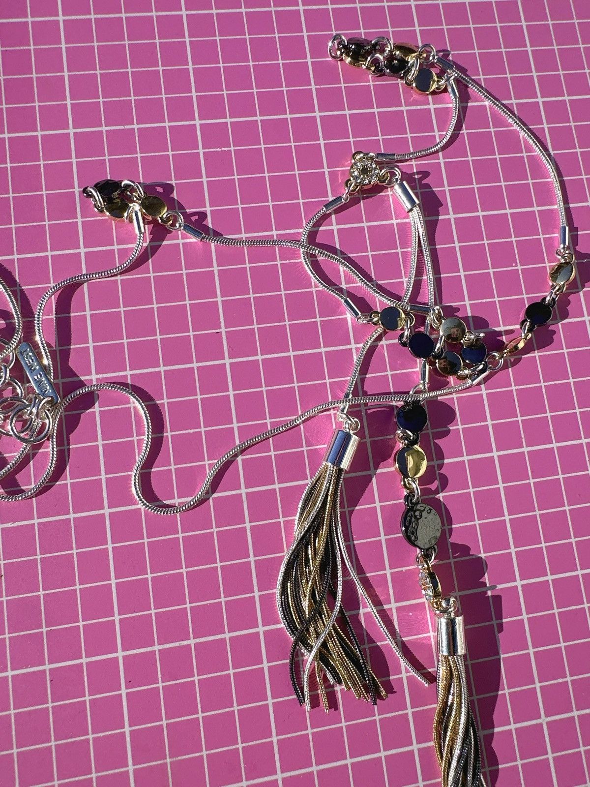 Nine West Nine West Silver bass metal chain 3 colors beads Tassel Size ONE SIZE - 2 Thumbnail