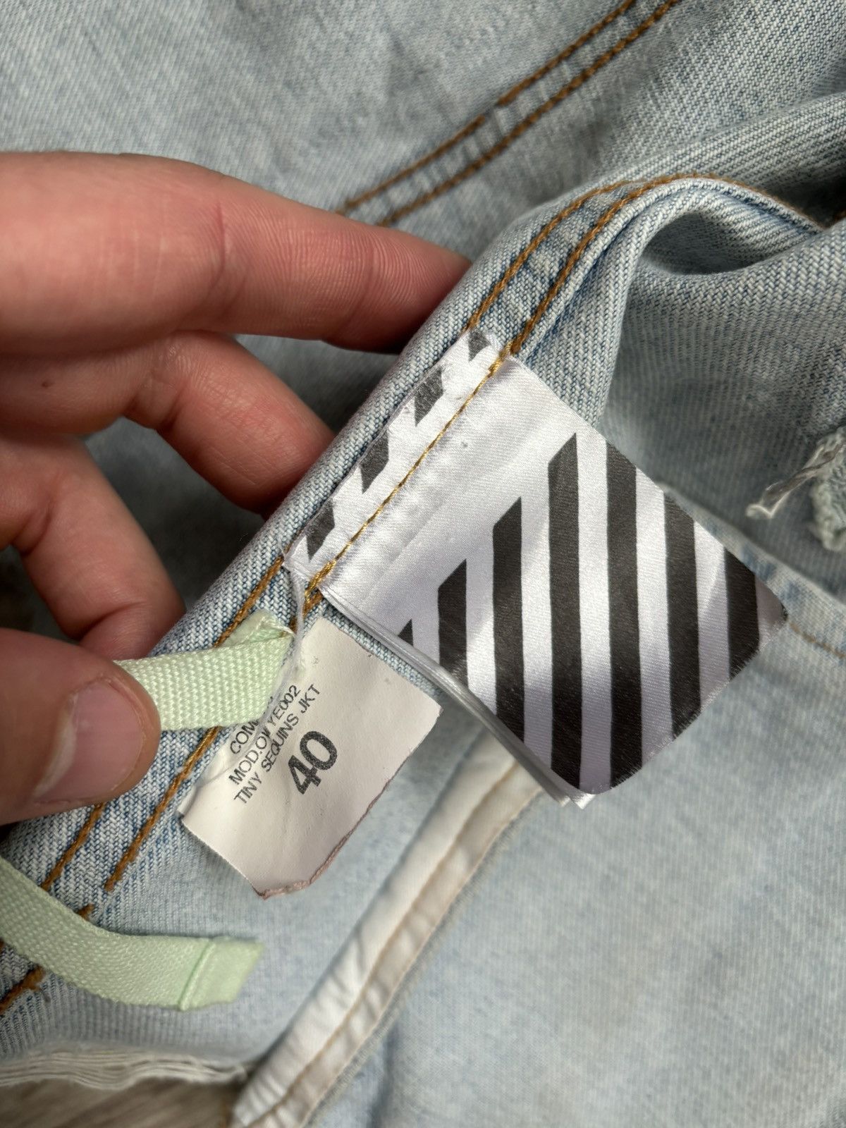 Off-White OFF-WHITE C/O VIRGIL ABLOH CHECKERED DENIM JACKET size 40 Size L / US 10 / IT 46 - 11 Thumbnail