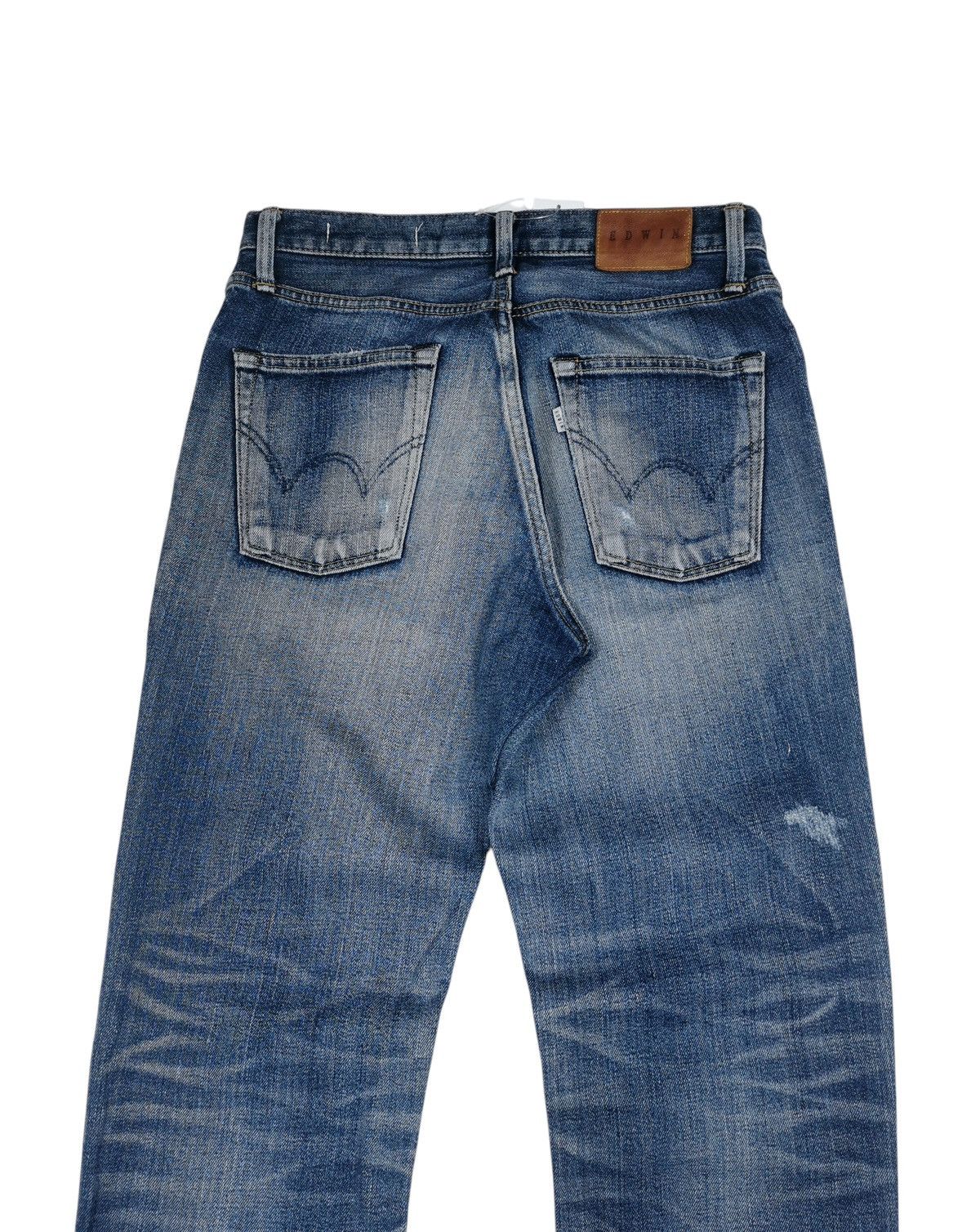 Japanese Brand Edwin Distressed Denim Jeans Slim Fit Vintage Wash Size US 29 - 2 Thumbnail
