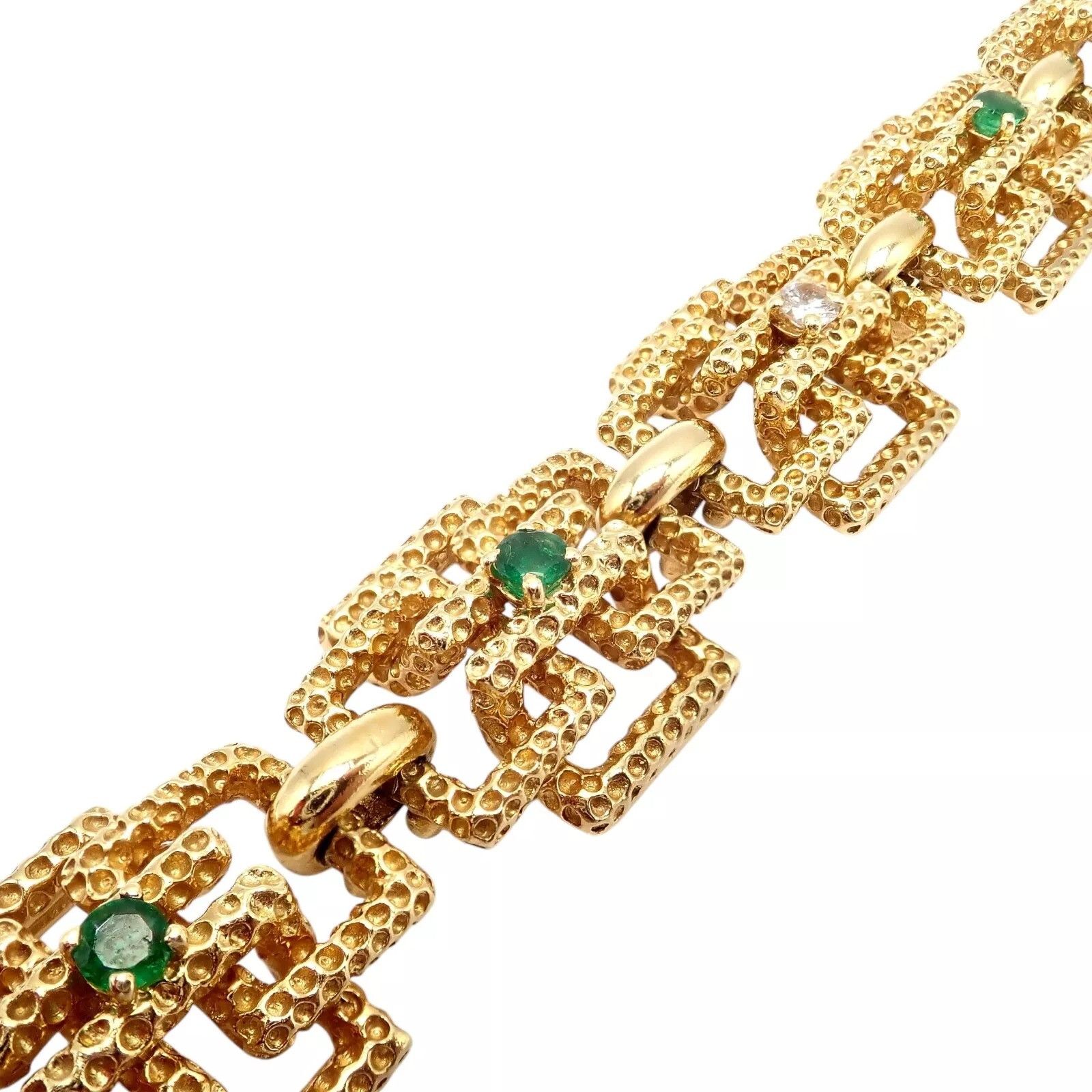 Tiffany & Co. Tiffany & Co France 18k Yellow Gold Diamond Emerald Bracelet Size ONE SIZE - 6 Thumbnail