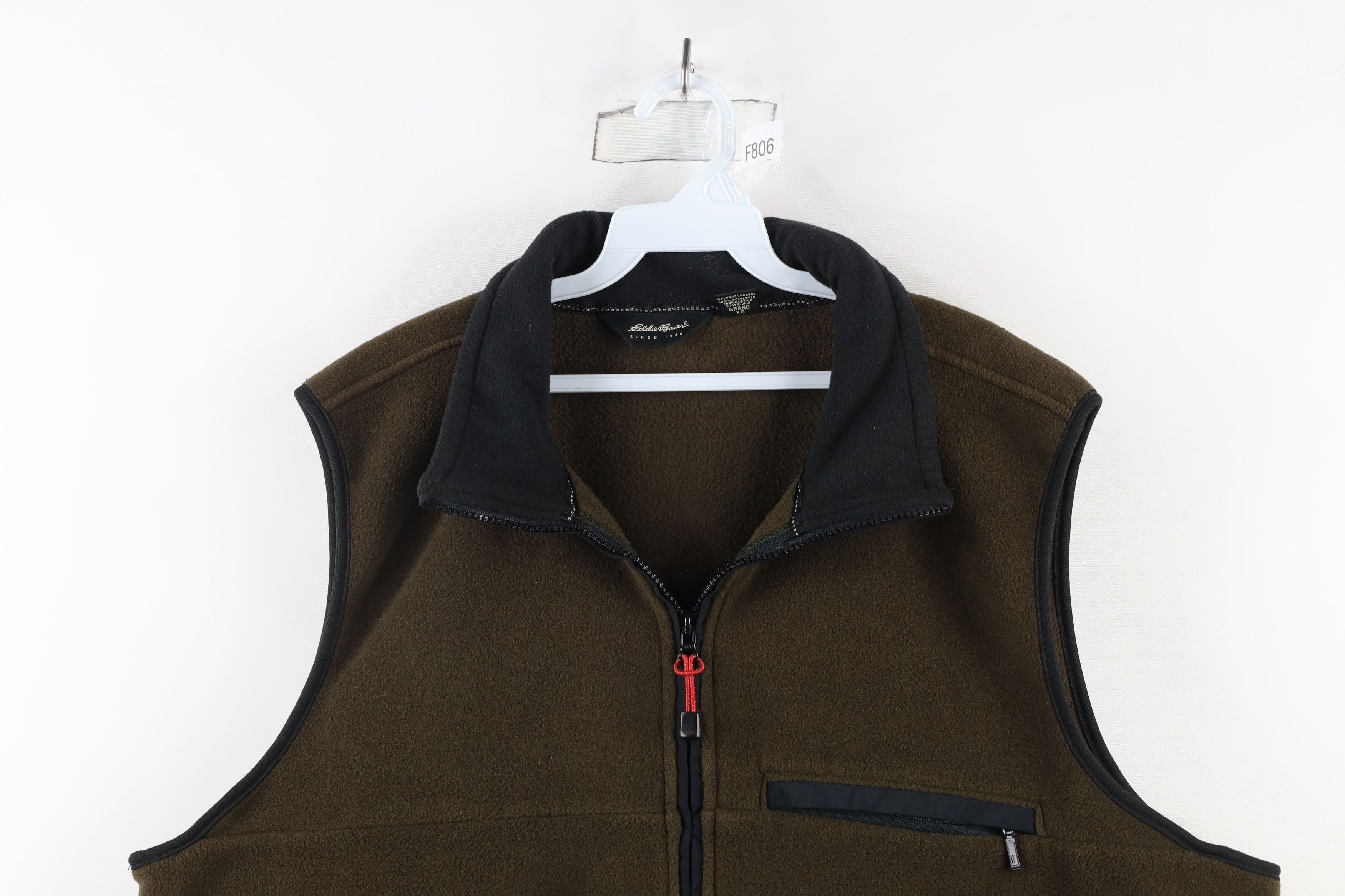 Eddie Bauer × Vintage Vintage 90s Eddie Bauer Fleece Vest Jacket Olive Green Size US XL / EU 56 / 4 - 2 Thumbnail