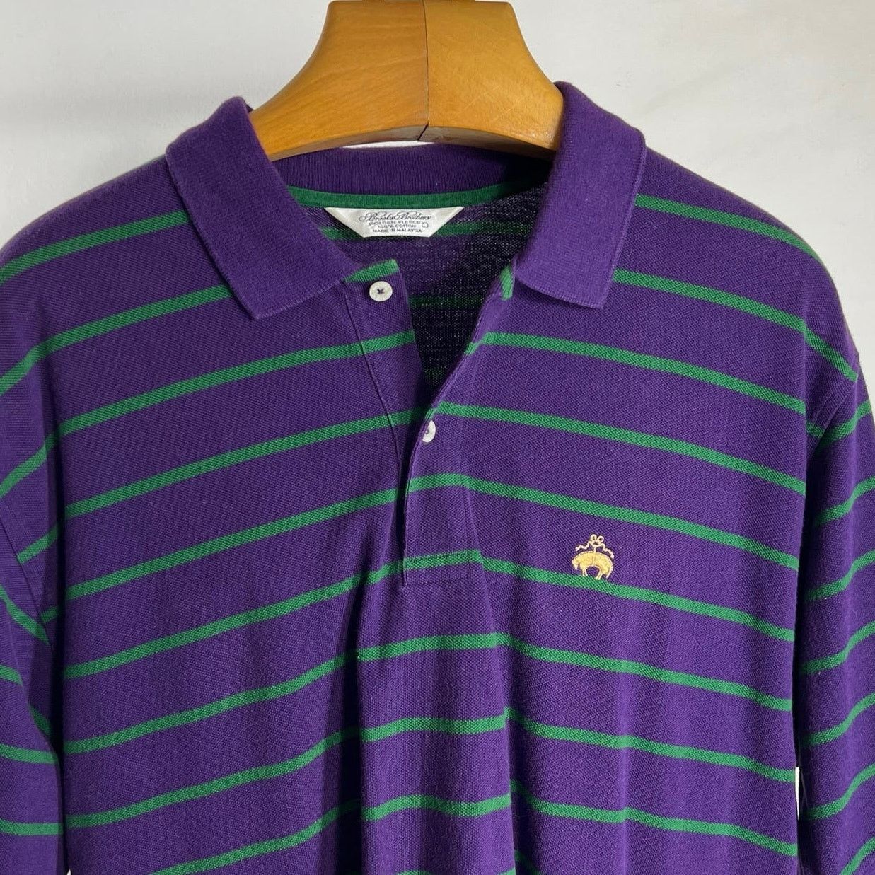 Brooks Brothers Brooks Brothers Men’s Polo Shirt Purple Green Cotton Size L Size US L / EU 52-54 / 3 - 1 Thumbnail