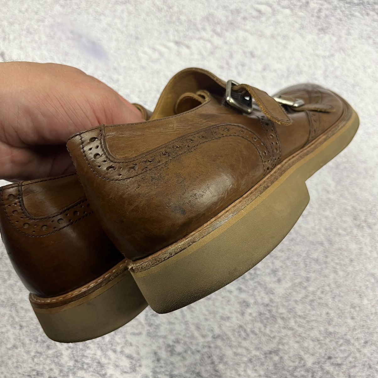 Designer × Leather Apia double monk leather shoes 6816 made in Portugal Size US 9 / EU 42 - 8 Thumbnail