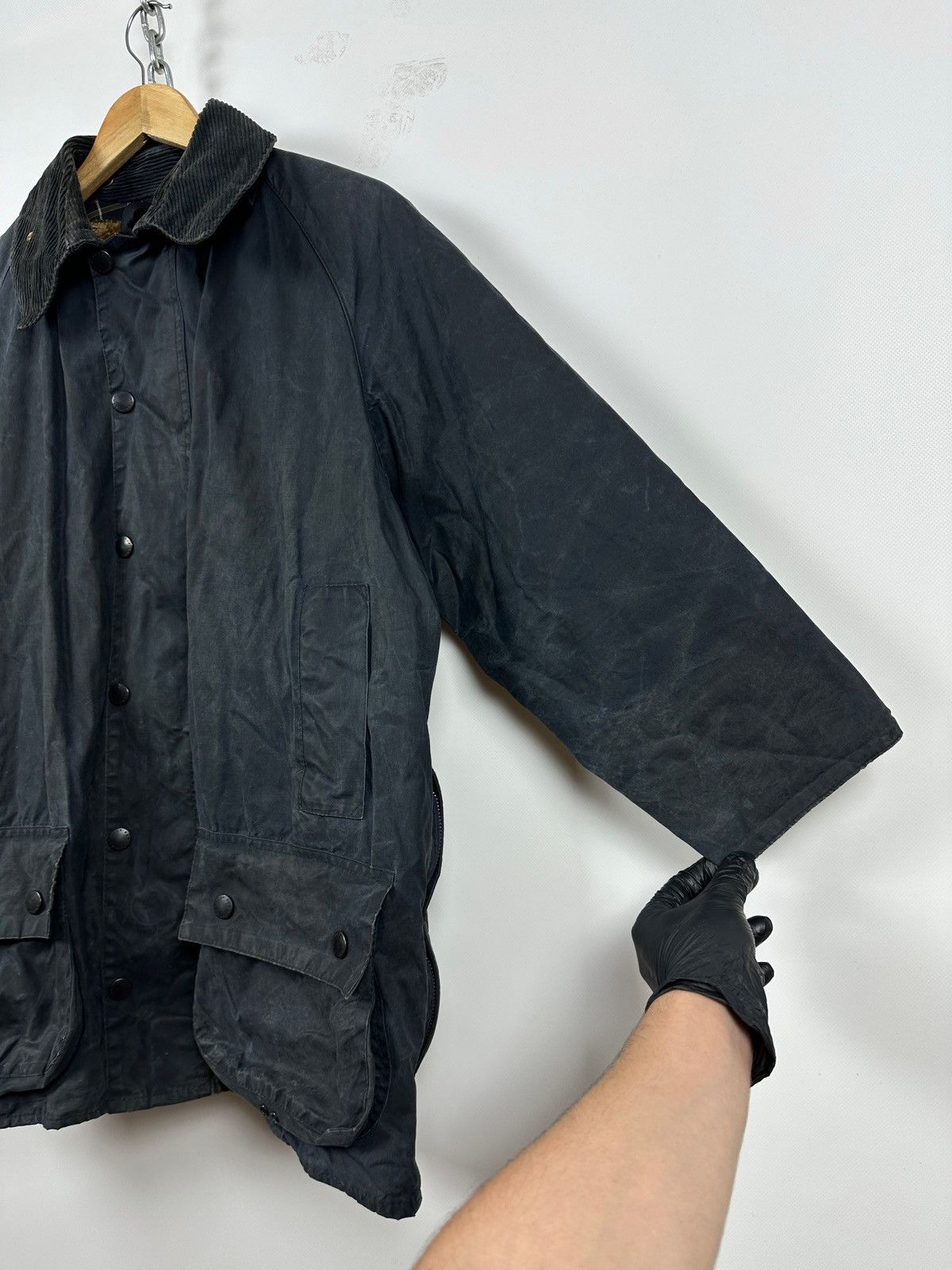 Barbour Vintage Barbour Beaufort Navy Waxed Jacket/Warm Pile Lining Size US L / EU 52-54 / 3 - 13 Thumbnail
