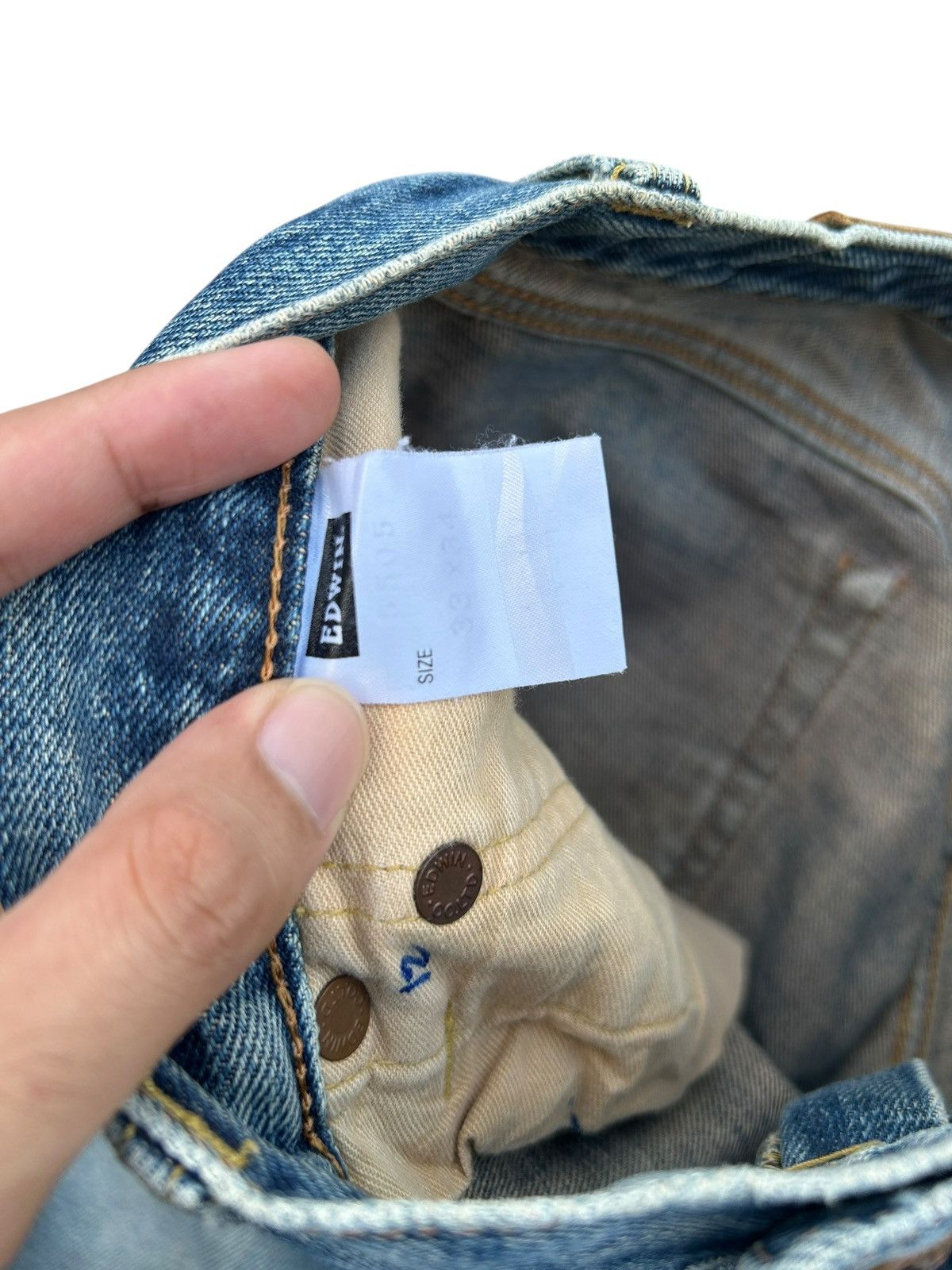 Kapital Thrashed Vintage Edwin 505x Selvedge Distressed Denim jeans Size US 33 - 5 Thumbnail