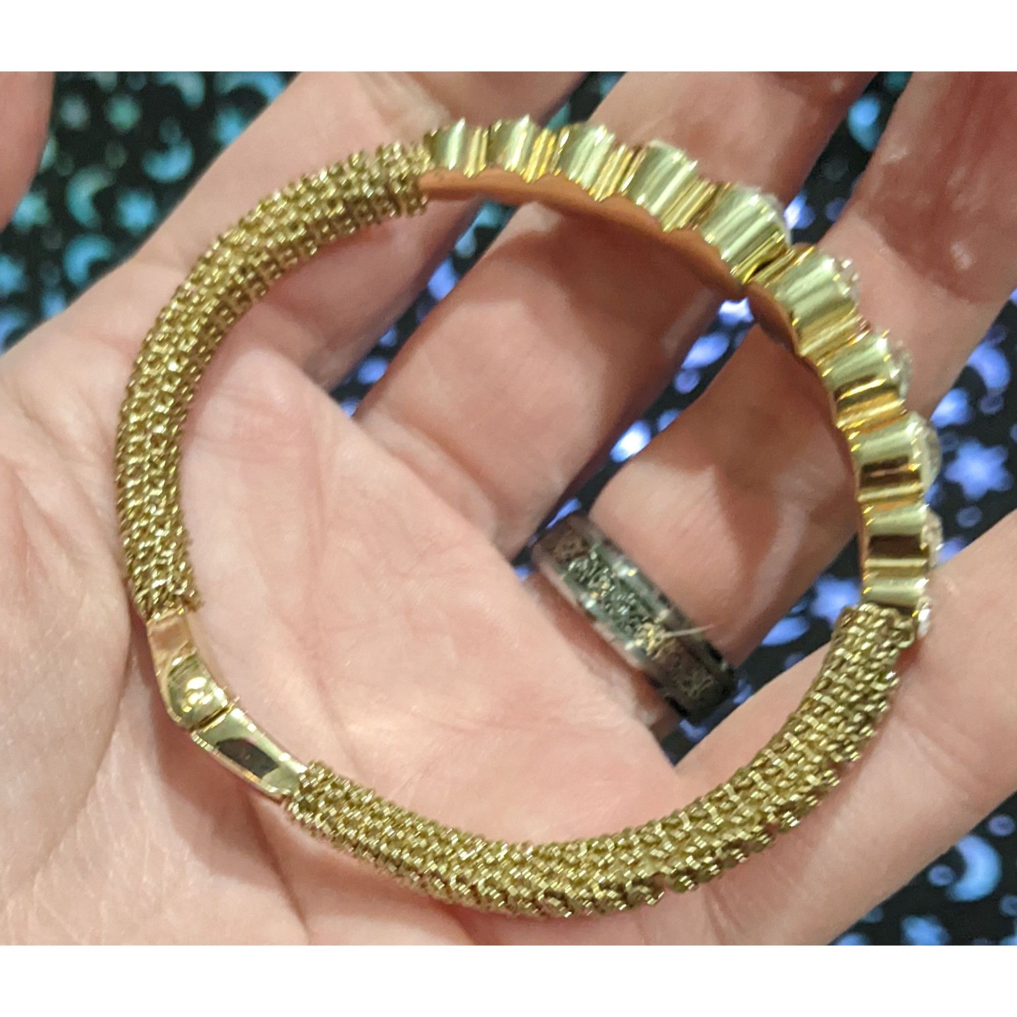 Other Gold Rhinestone Gemmed Statement Bracelet Size ONE SIZE - 9 Thumbnail