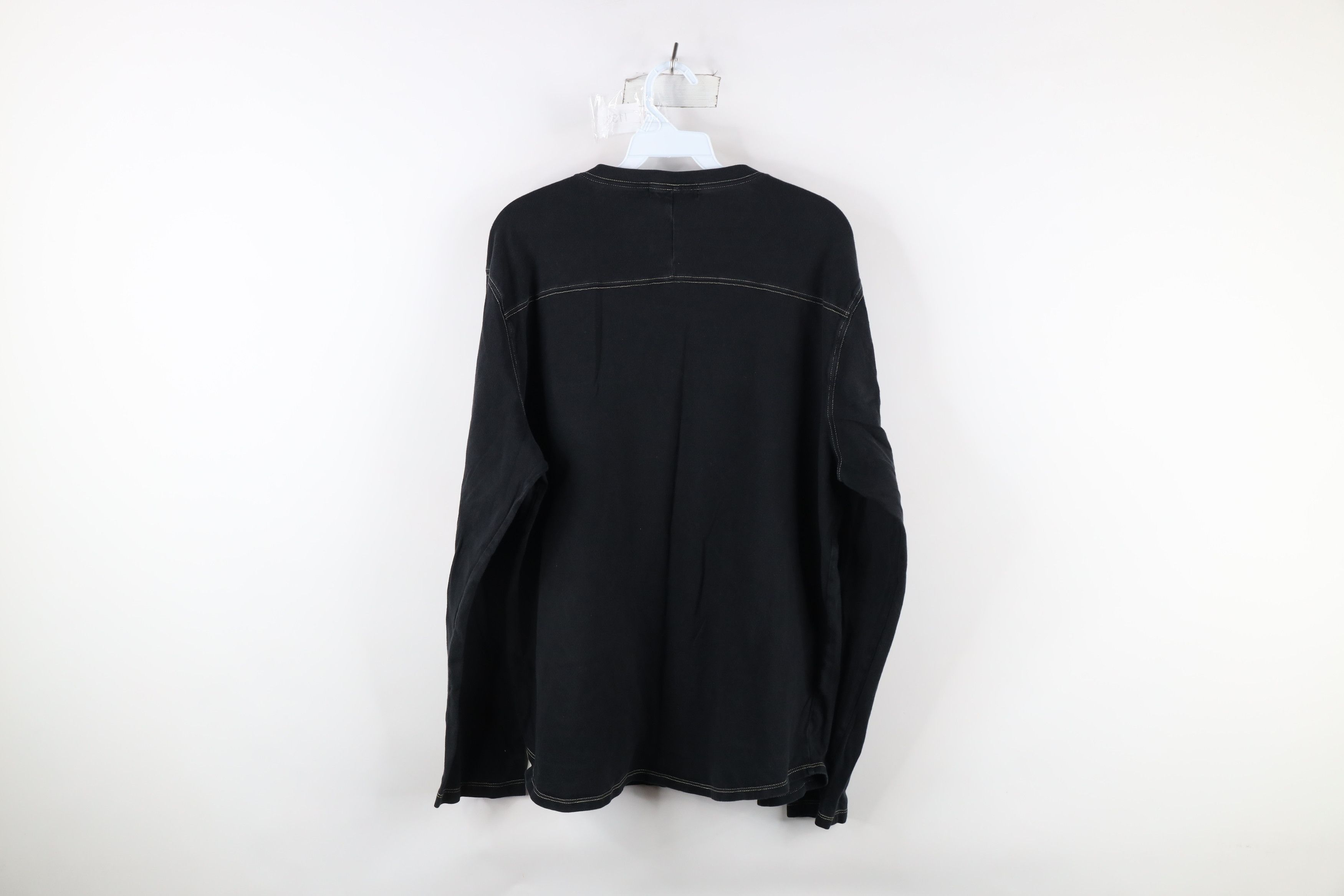 J.Crew × Vintage Vintage 90s J Crew Ribbed Knit Long Sleeve T-Shirt Black Size US L / EU 52-54 / 3 - 5 Thumbnail