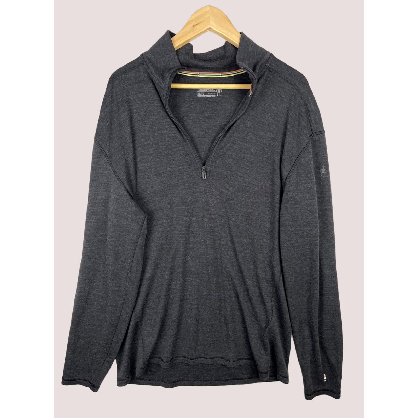 Smartwool SmartWool Sweater Mens XL Black Classic Thermal Merino Wool Base Layer 1/4 Zip Size US XL / EU 56 / 4 - 1 Thumbnail