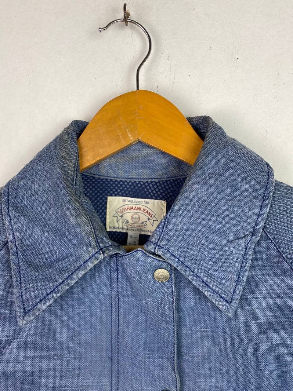 Armani armani jeans stoned wash denim jacket made in italy Size US L / EU 52-54 / 3 - 2 Thumbnail