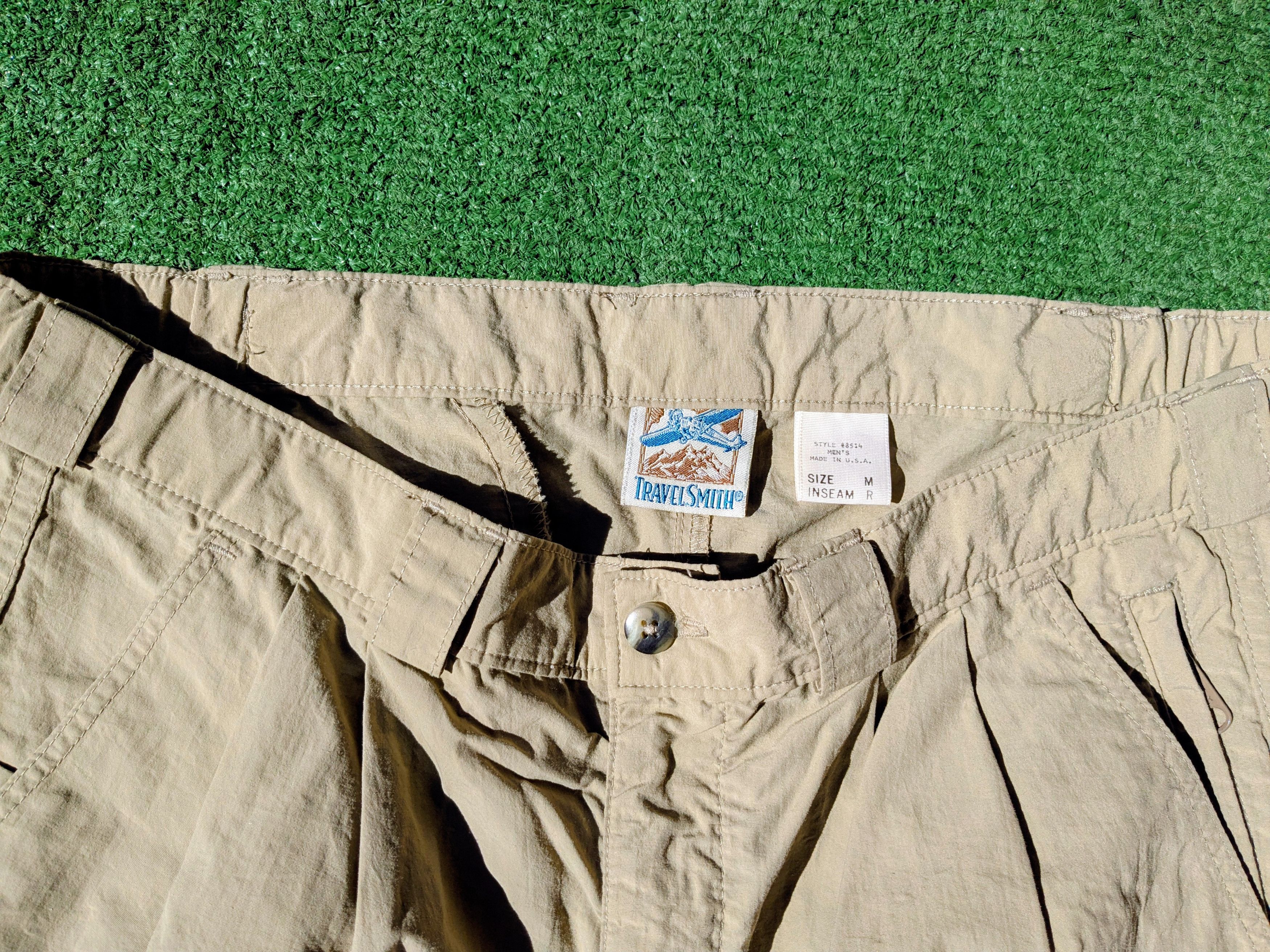 Other TravelSmith Nylon Security Pocket Khaki Pleated USA Pants Size US 32 / EU 48 - 4 Thumbnail