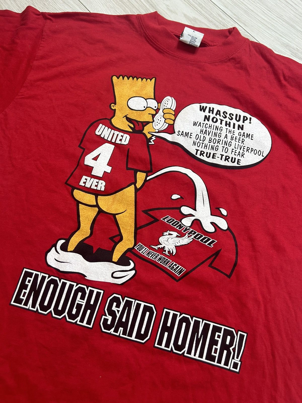 The Simpsons × Vintage Vintage Bart Simpsons jersey Liverpool humor Size US L / EU 52-54 / 3 - 3 Thumbnail