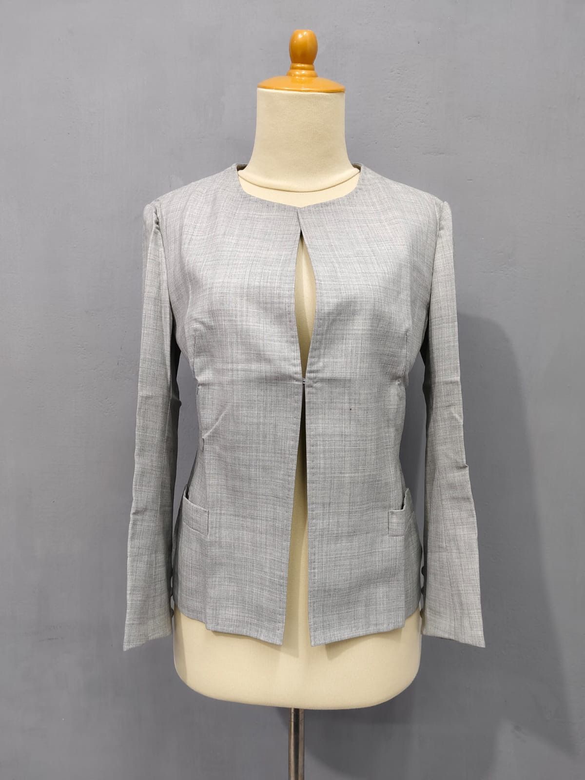 Yohji Yamamoto Y's by Yohji Yamamoto Archive Sample Collarless Grey Blazer Size M / US 6-8 / IT 42-44 - 2 Thumbnail