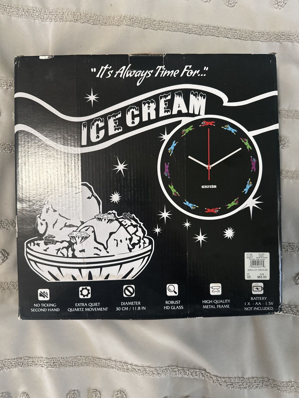 Icecream Father Time Clock (Black) Size ONE SIZE - 2 Thumbnail