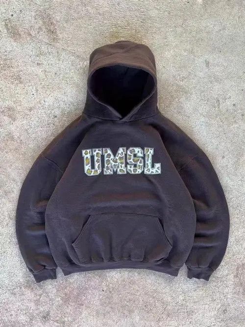 Japanese Brand Hoodie Brown retro washed letter print distressed hoodie Size US L / EU 52-54 / 3 - 3 Thumbnail