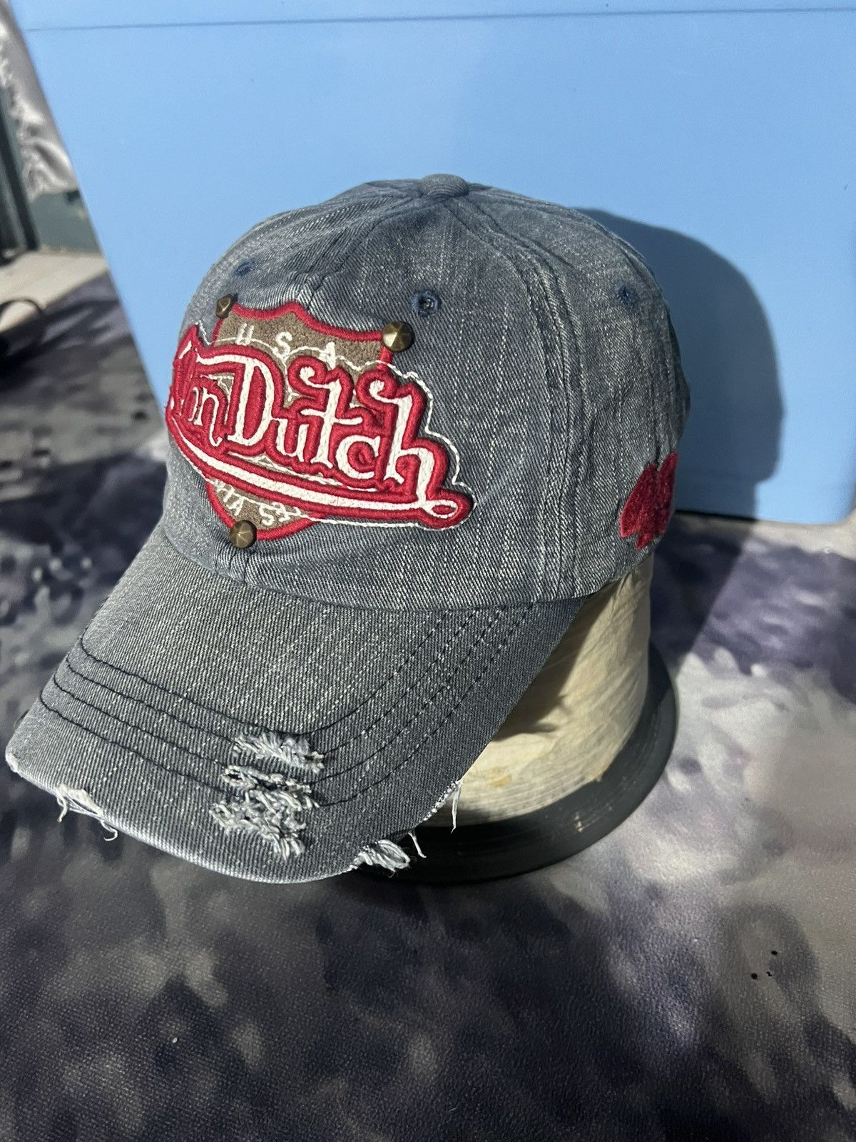 Vintage × Von Dutch vintage hat von dutch denim distress Size ONE SIZE - 1 Thumbnail