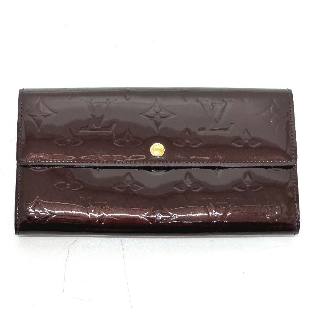 Louis Vuitton Louis Vuitton M90152 Portofoil Sala Folded In Half Long Wallet Monogram Vernis Women Amaranth Size ONE SIZE - 1 Thumbnail