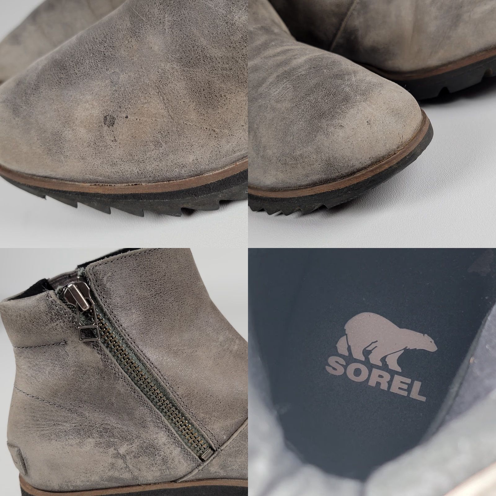SOREL Sorel Harlow Chelsea Ankle Boots Women Slip-On Gray Suede Leather Round Toe Casual Travel US 8.5 Size US 7 / IT 37 - 9 Thumbnail