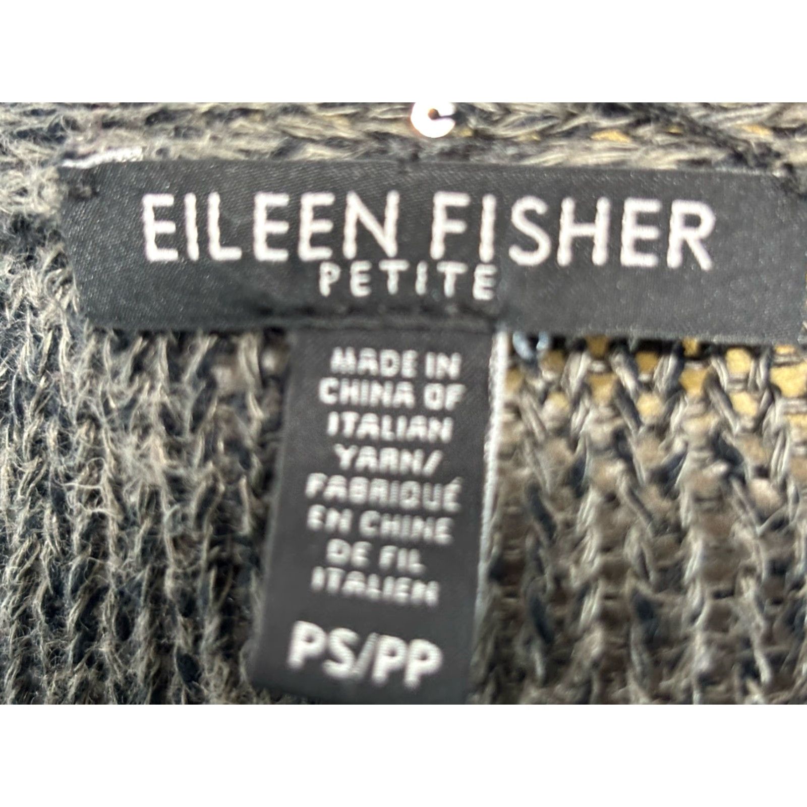 Eileen Fisher Eileen Fisher Sweater Women Petite Small Grey Linen Cotton Sequin V-Neck Pullover Size S / US 4 / IT 40 - 7 Thumbnail