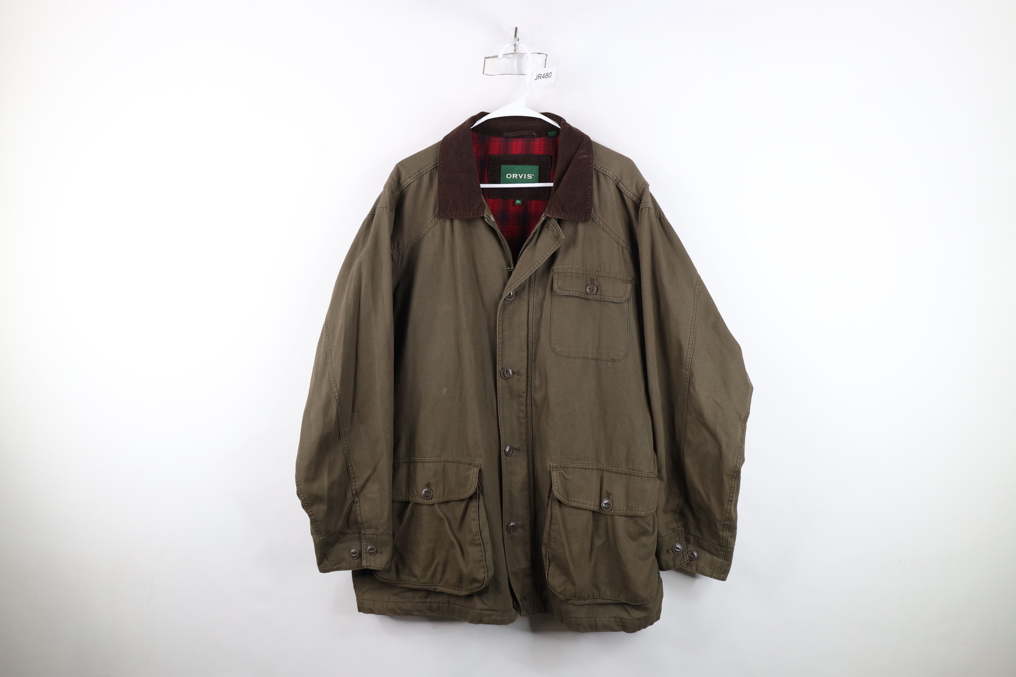 Orvis Vintage Orvis Flannel Lined Chore Barn Jacket Green Cotton Size US XL / EU 56 / 4 - 1 Thumbnail