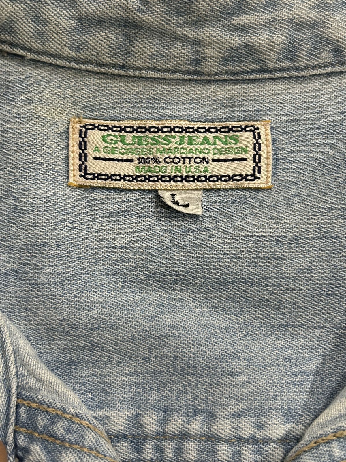 Other Vintage Made in USA Guess Jeans Denim Overshirt Size US L / EU 52-54 / 3 - 4 Thumbnail