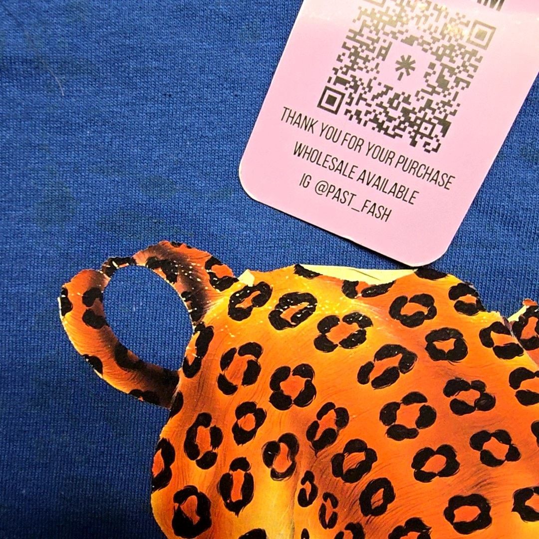 Jerzees Vintage Jerzees Leopard Graphic L Blue Jungle Animal Tee 90s Size US L / EU 52-54 / 3 - 3 Thumbnail