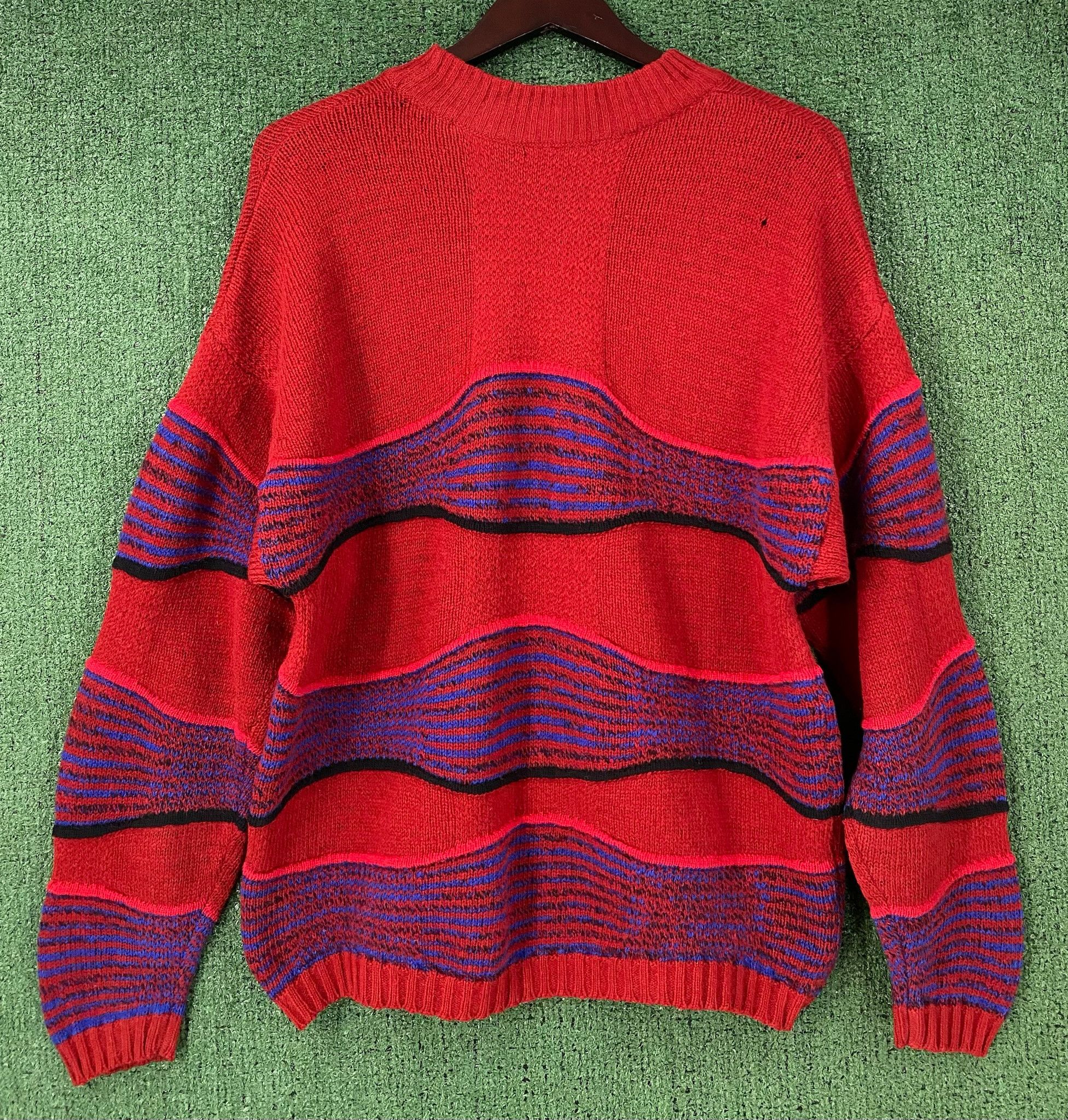 Benetton 80’s Benetton 100% Wool 3D Knit Distressed Sweater Medium Size US M / EU 48-50 / 2 - 4 Thumbnail